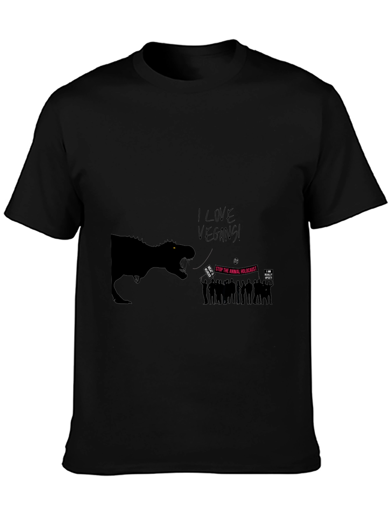 I Love Vegans T-Shirt - Funny Dinosaur Graphic Tee