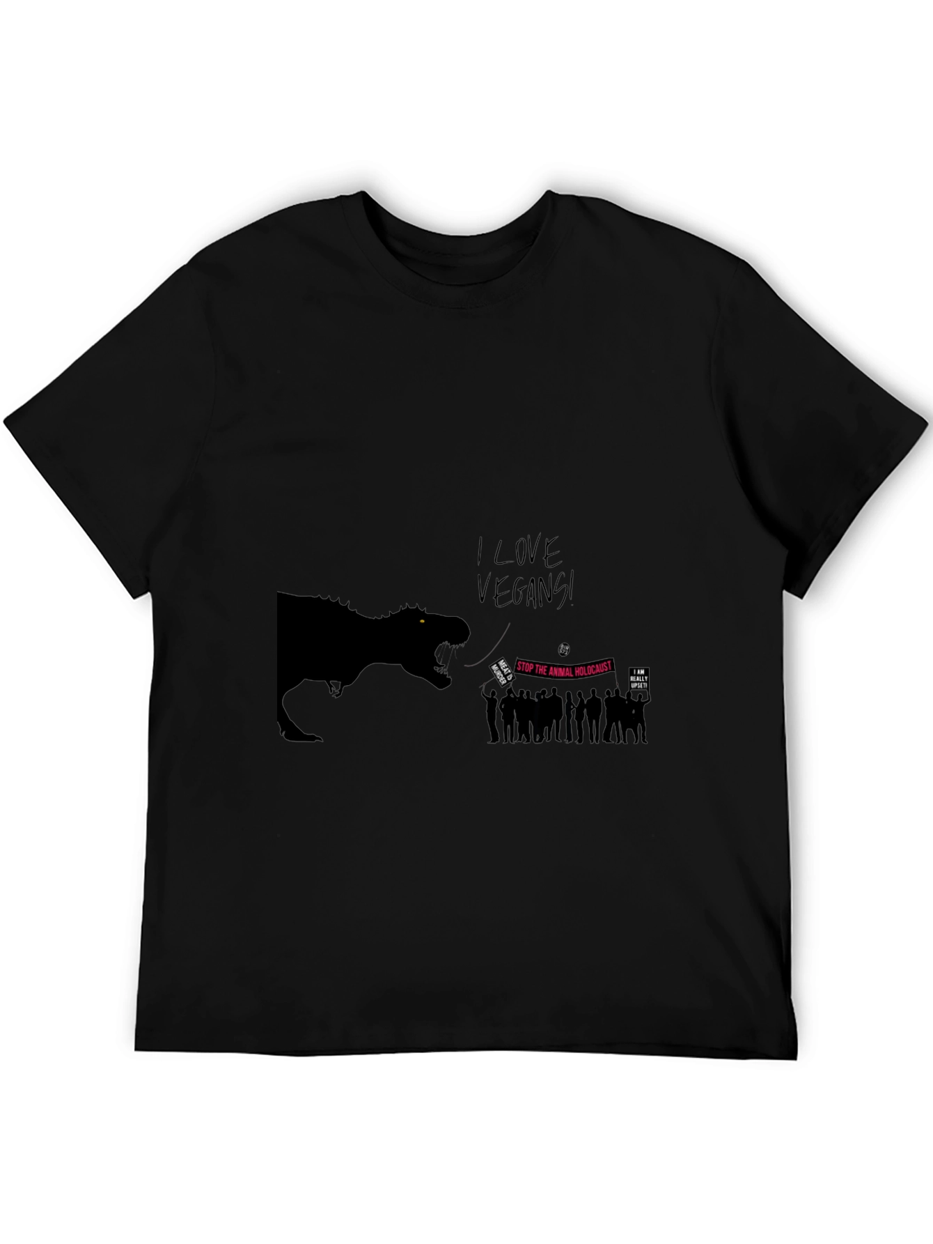 I Love Vegans T-Shirt - Funny Dinosaur Graphic Tee