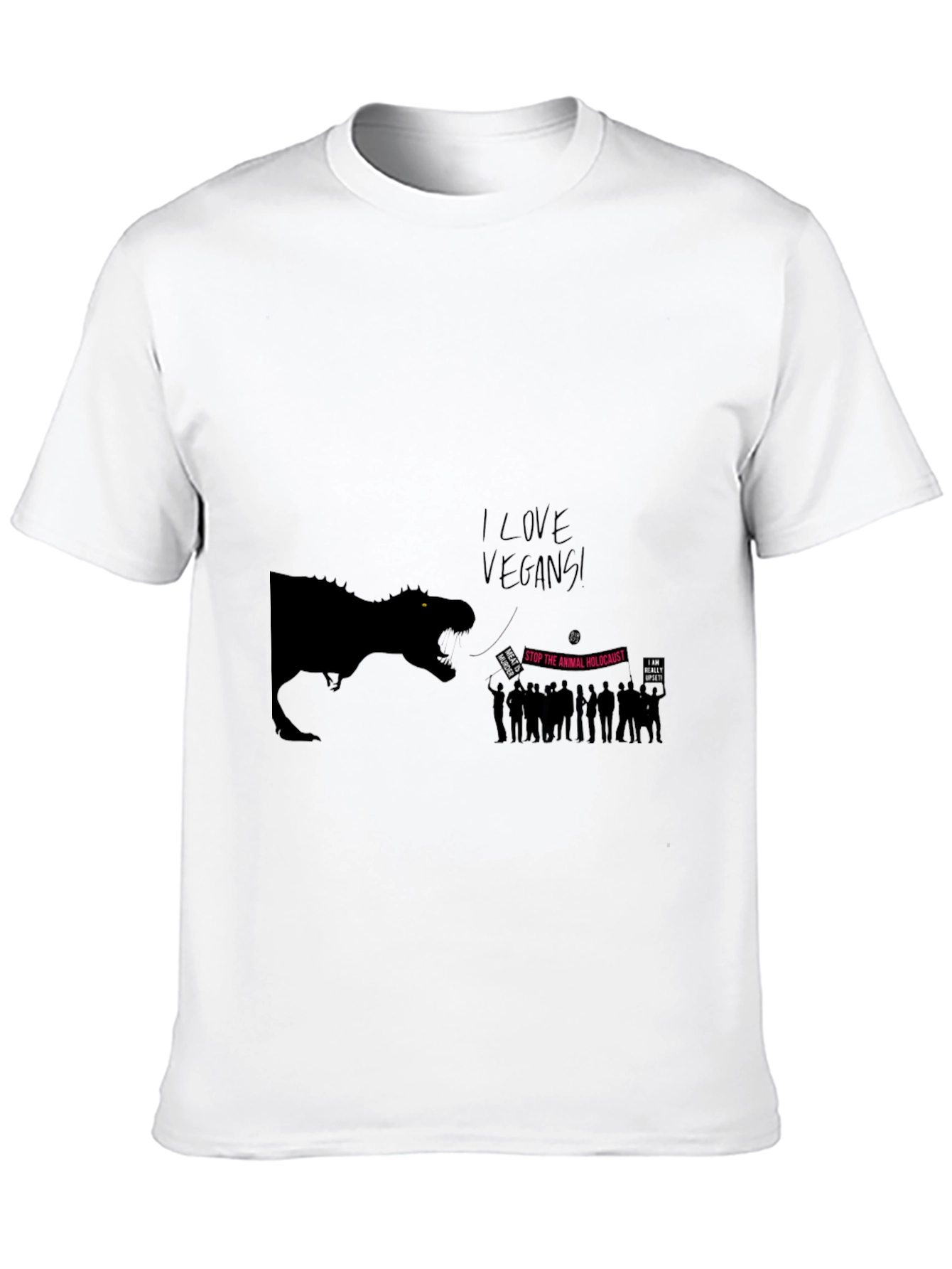 I Love Vegans T-Shirt - Funny Dinosaur Graphic Tee