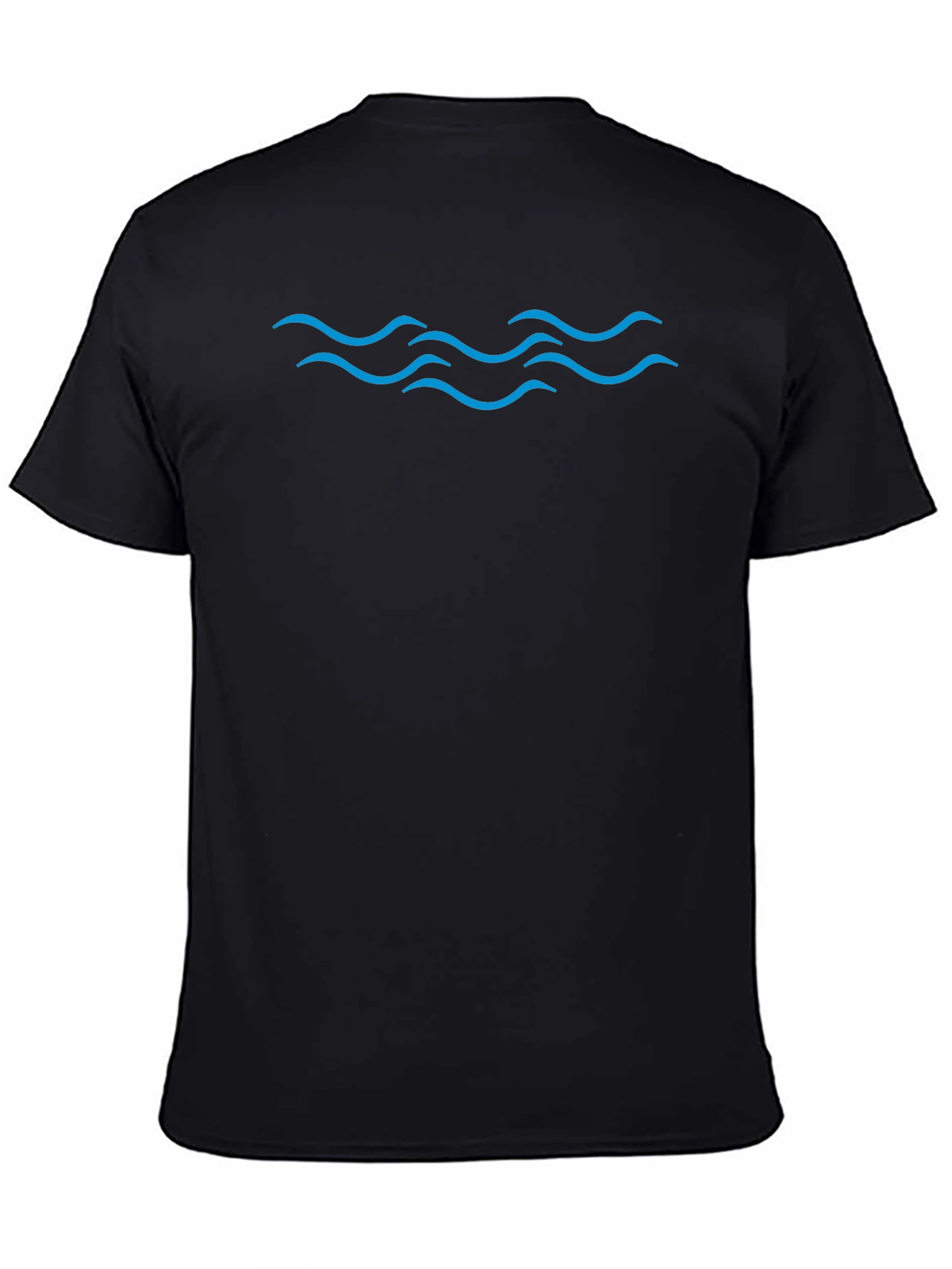 Blue Waves Graphic Tee - Classic Black T-Shirt