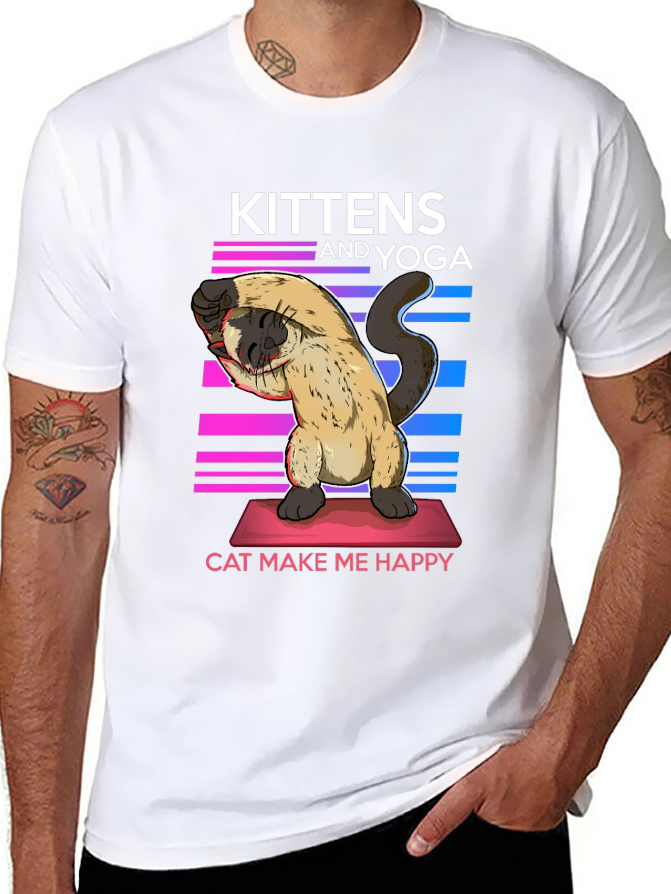 Kittens & Yoga Cat Lover T-Shirt