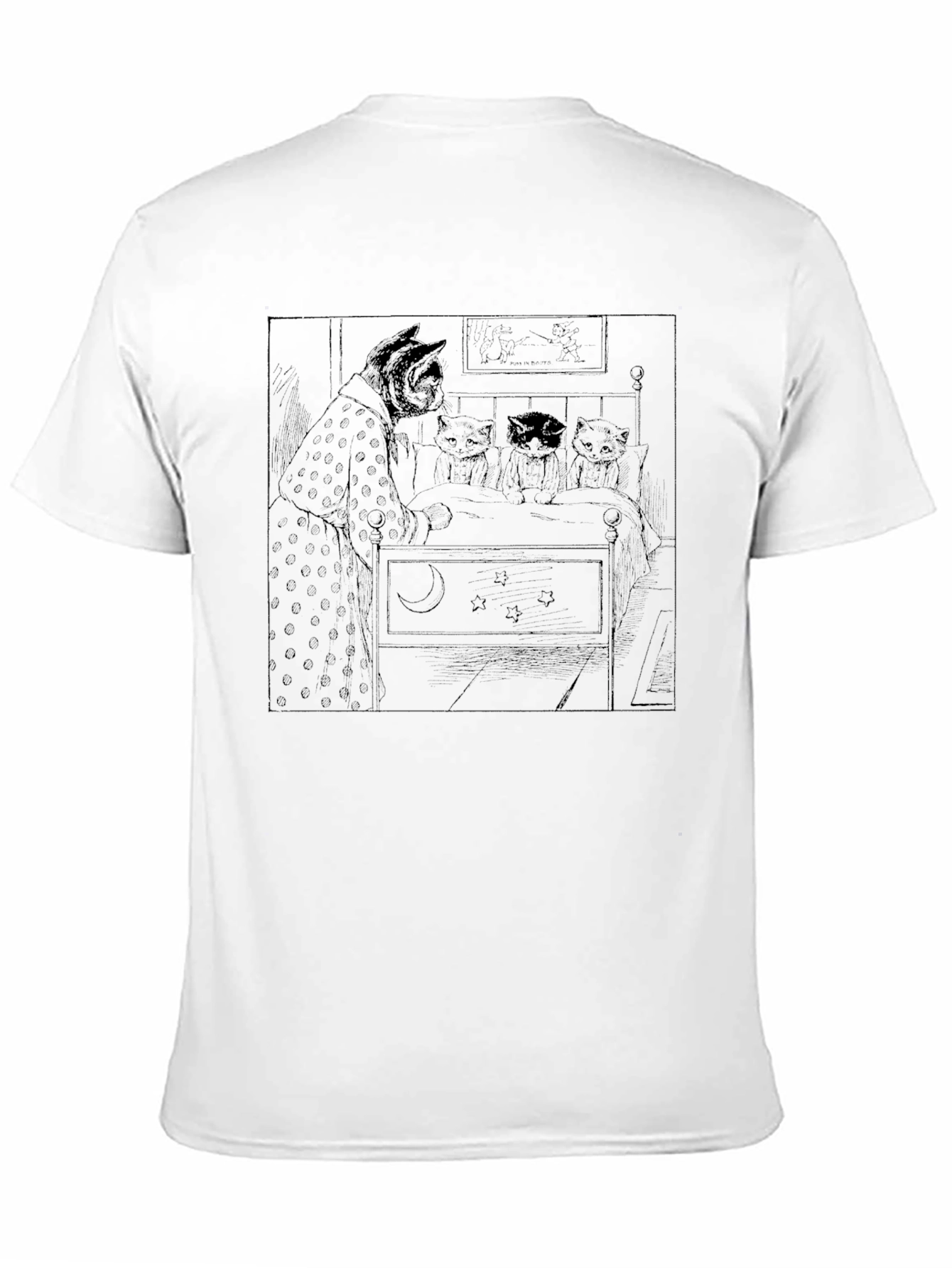 Cats Bedtime Story Black T-Shirt
