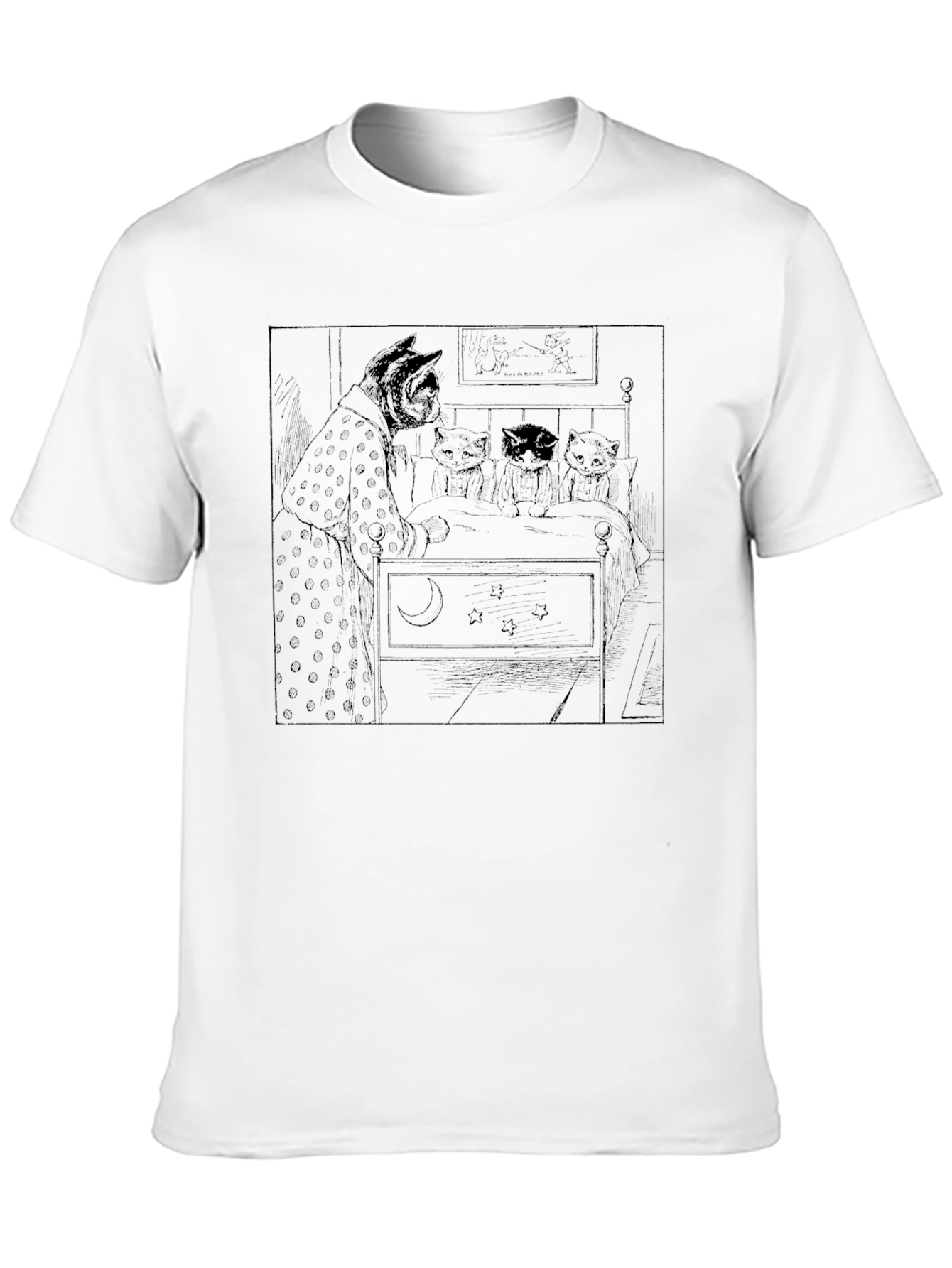 Cats Bedtime Story Black T-Shirt
