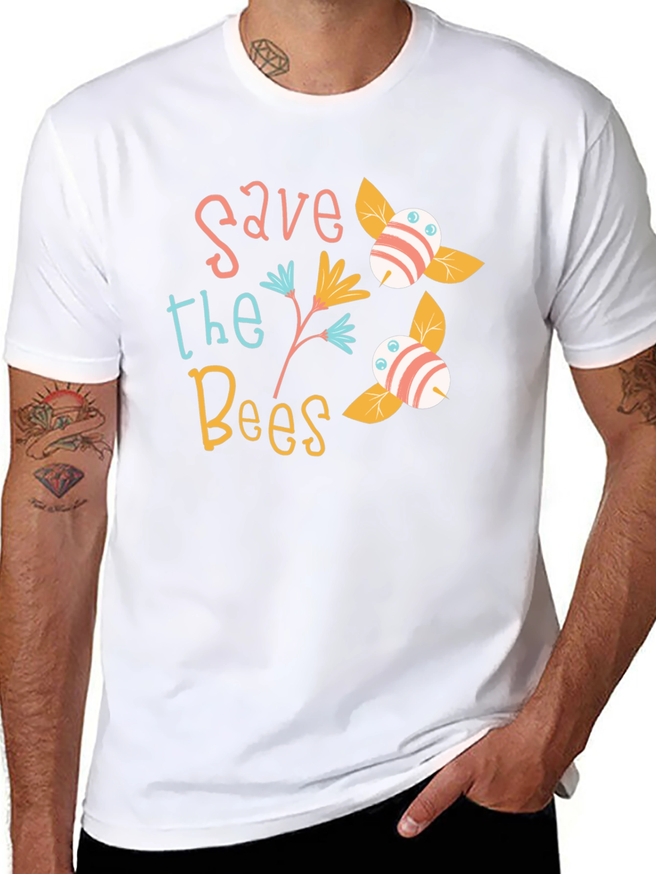 Save the Bees Graphic T-Shirt - Black