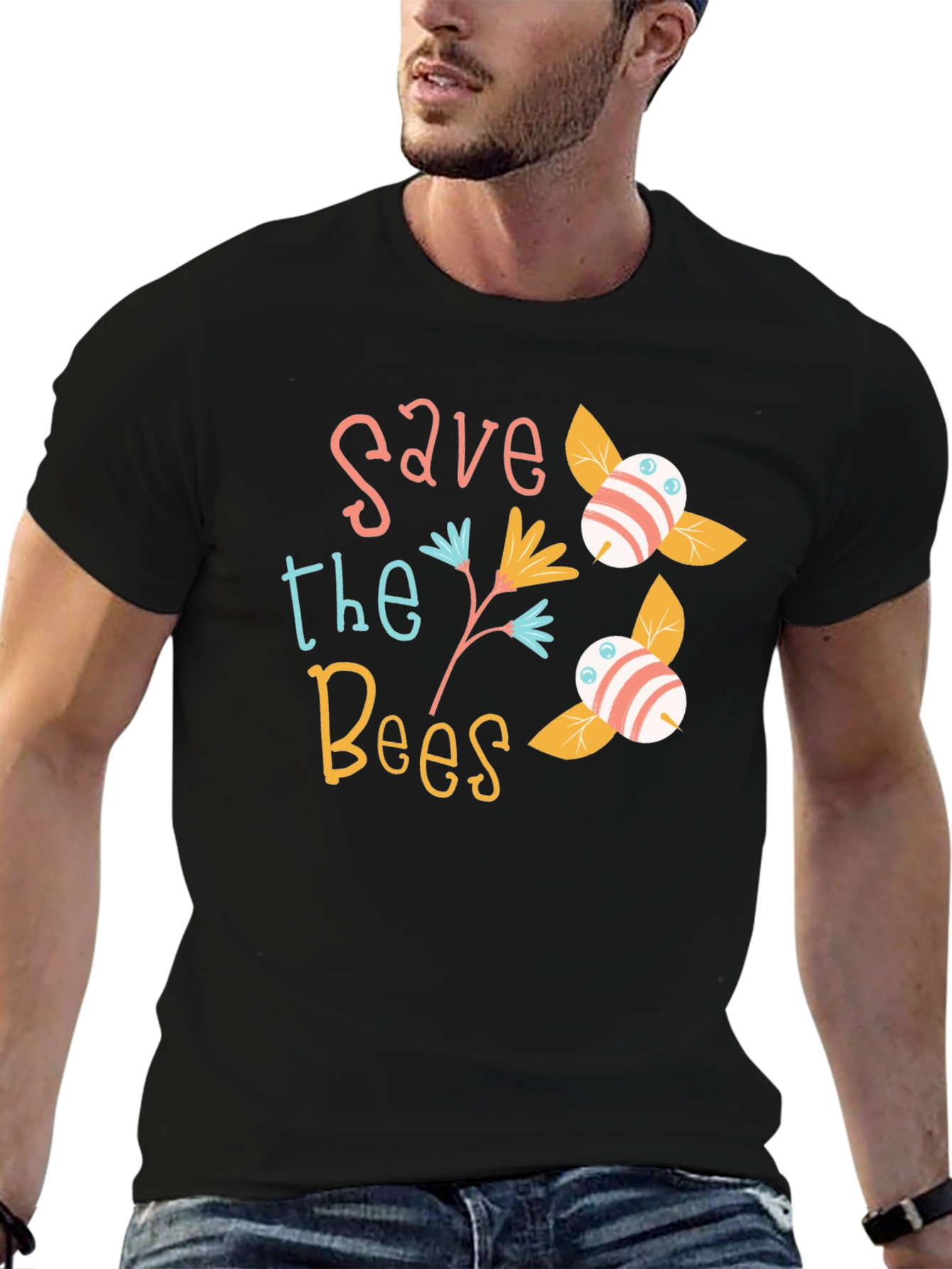 Save the Bees Graphic T-Shirt - Black