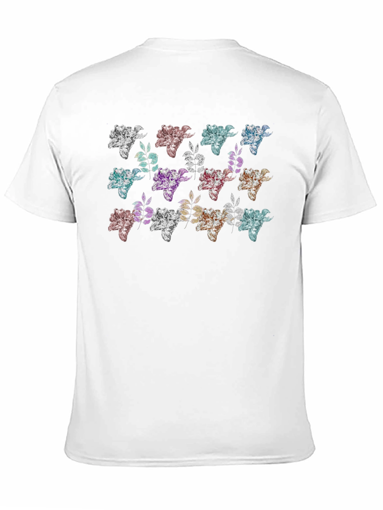 Floral Pattern Black T-Shirt