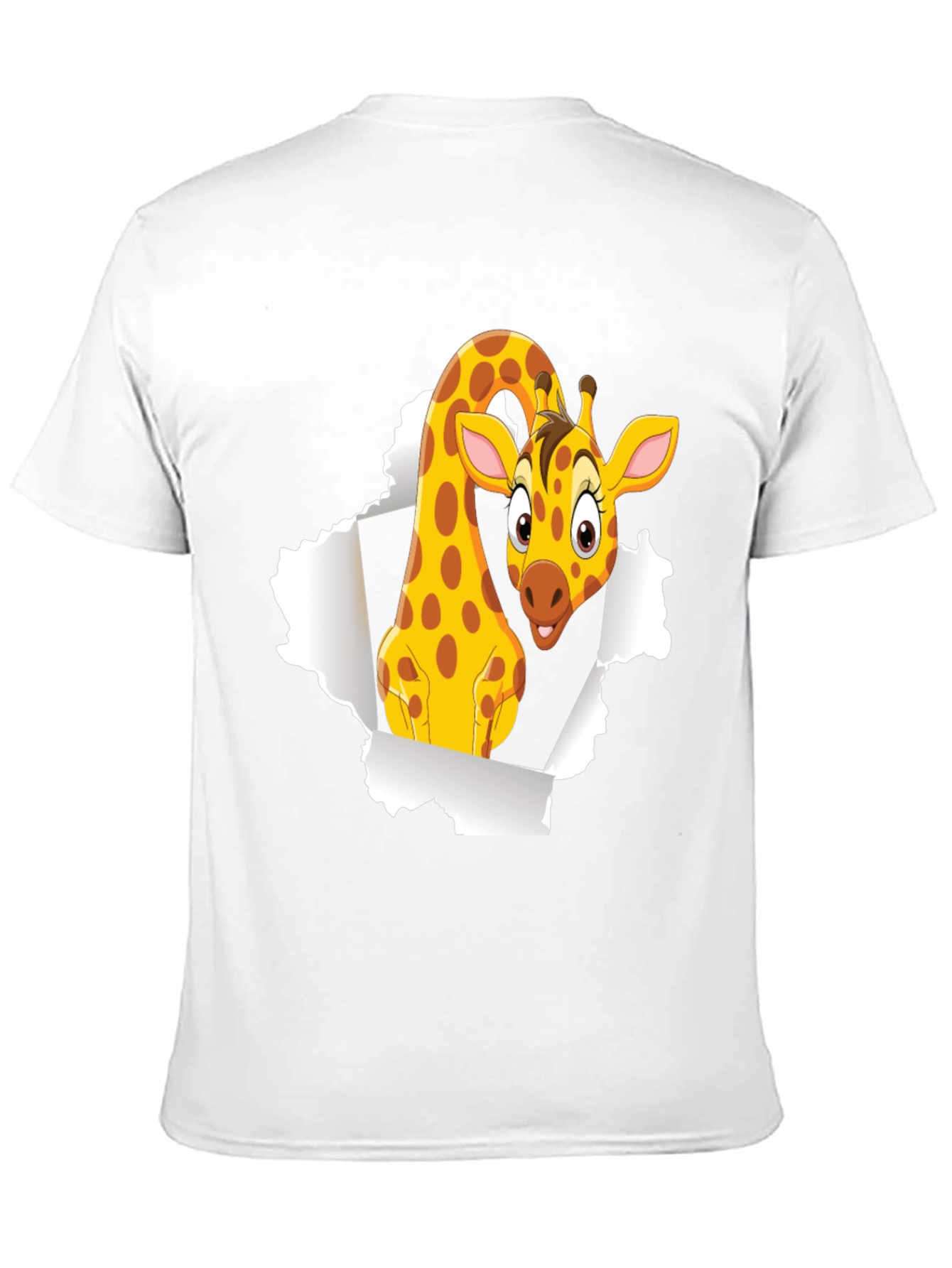 Cartoon Giraffe Graphic Black T-Shirt