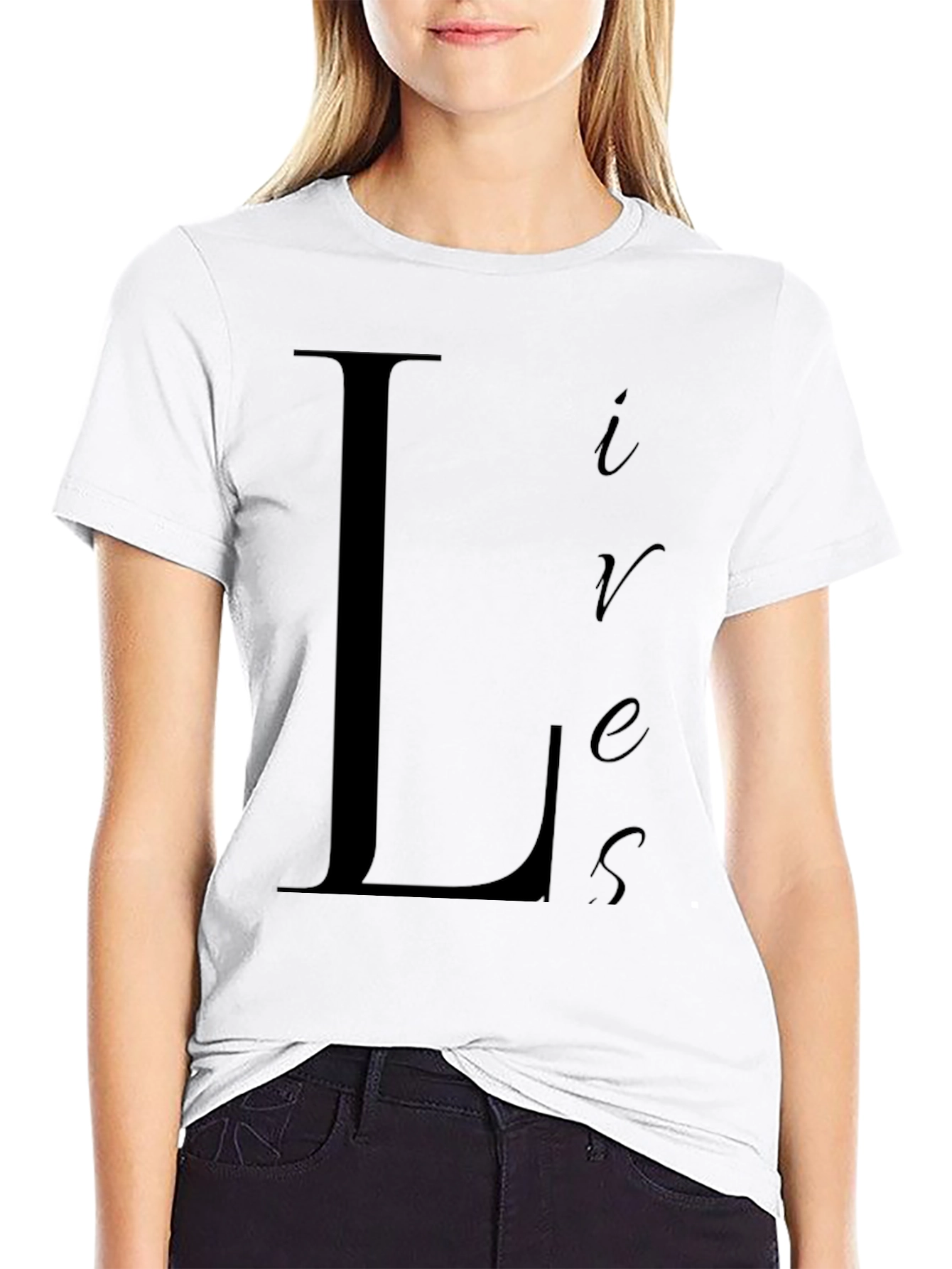 Lives Matter T-Shirt Black Crew Neck Cotton Tee