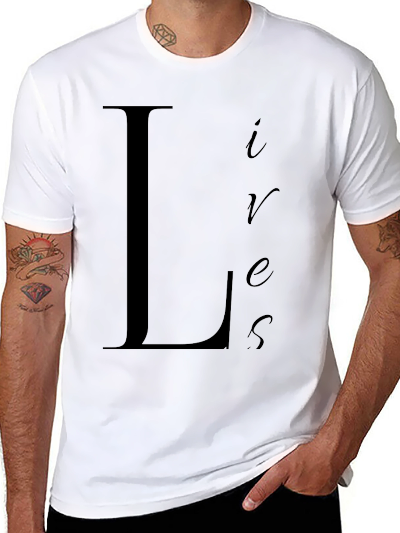 Lives Matter T-Shirt Black Crew Neck Cotton Tee