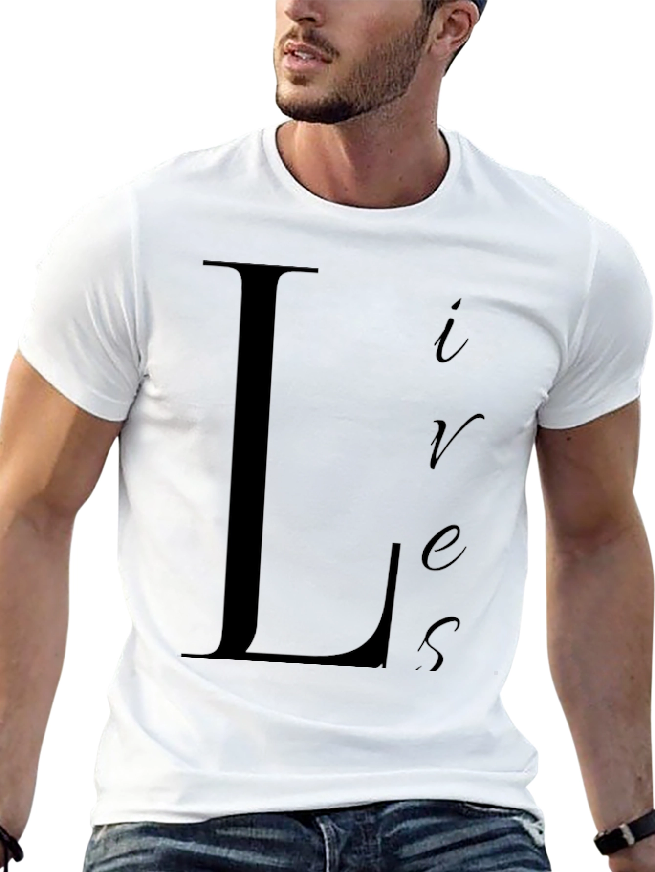 Lives Matter T-Shirt Black Crew Neck Cotton Tee