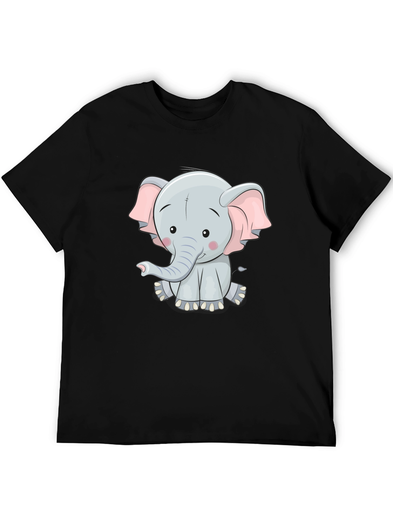 Cute Elephant Graphic Tee - Unisex Black T-Shirt
