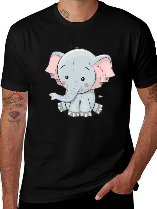 Cute Elephant Graphic Tee - Unisex Black T-Shirt