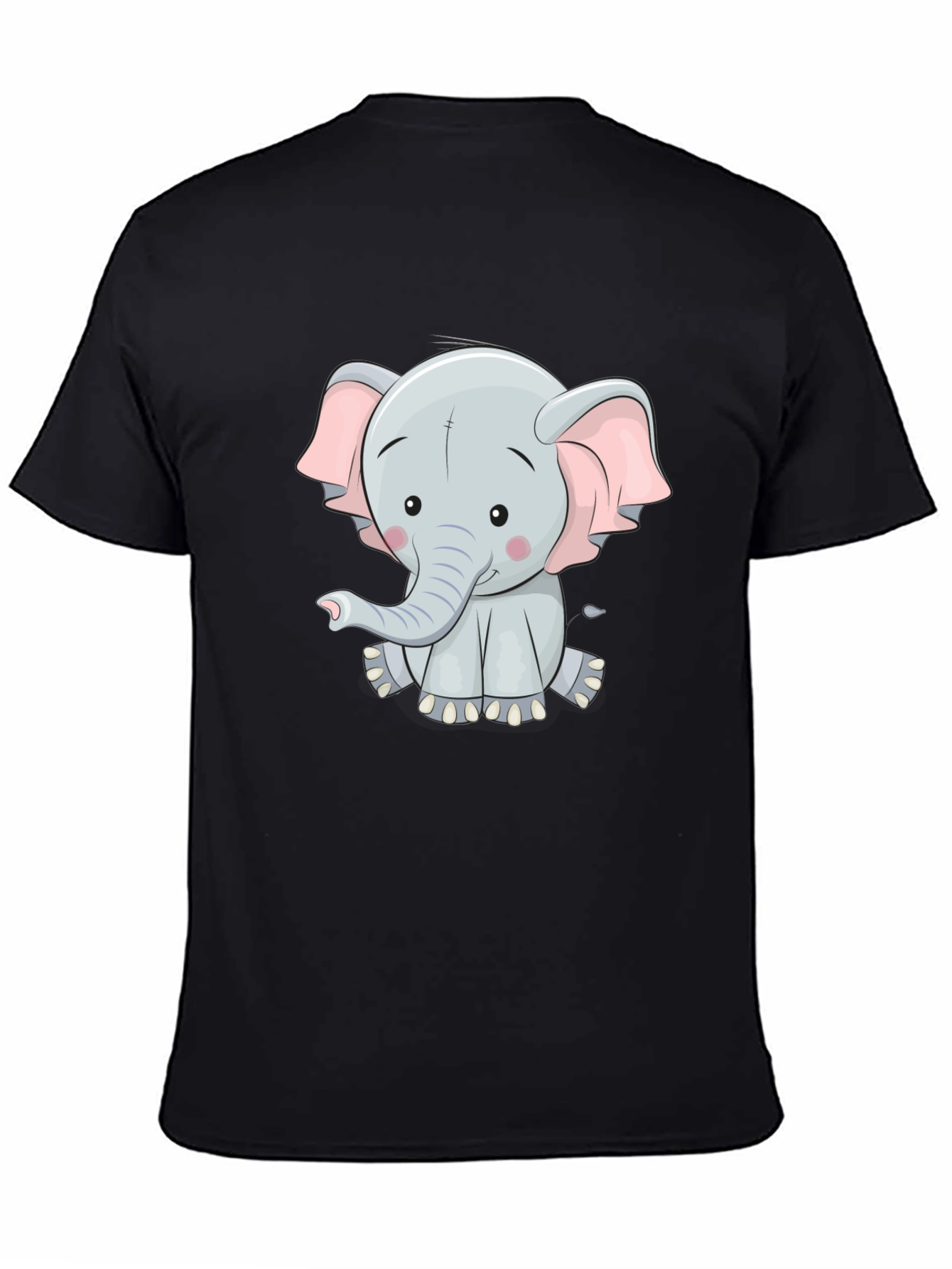 Cute Elephant Graphic Tee - Unisex Black T-Shirt
