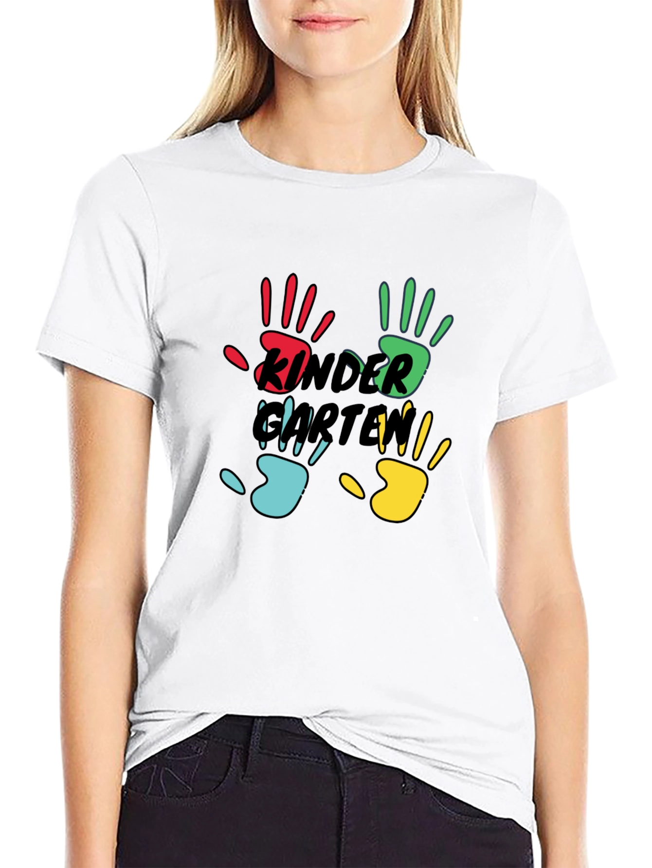 Kindergarten Teacher Handprint T-Shirt