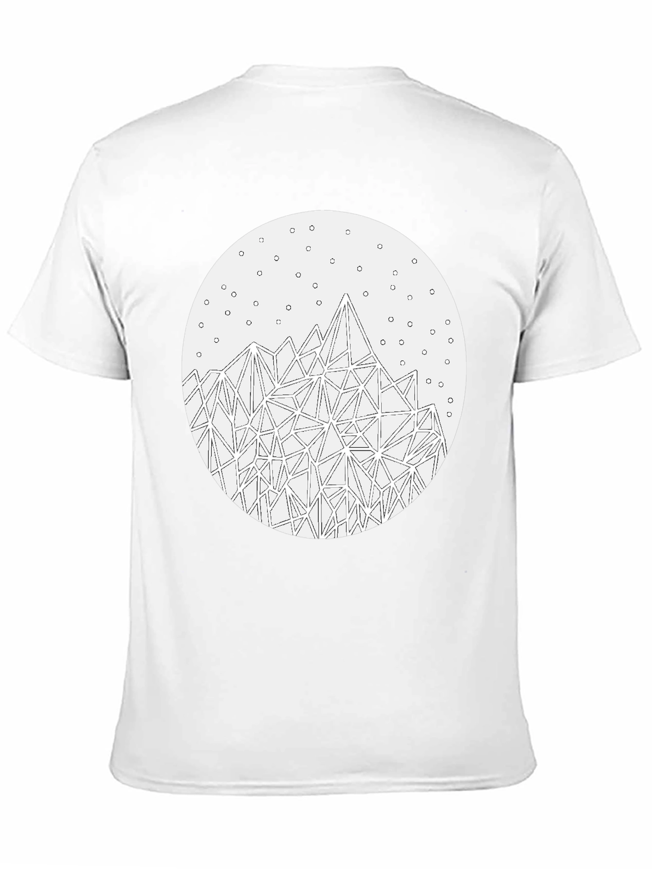 Geometric Mountain T-Shirt - Stylish Black Tee