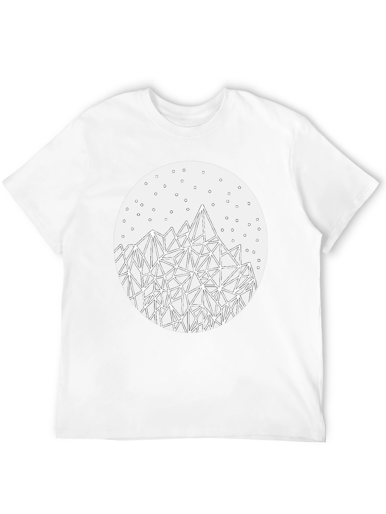 Geometric Mountain T-Shirt - Stylish Black Tee