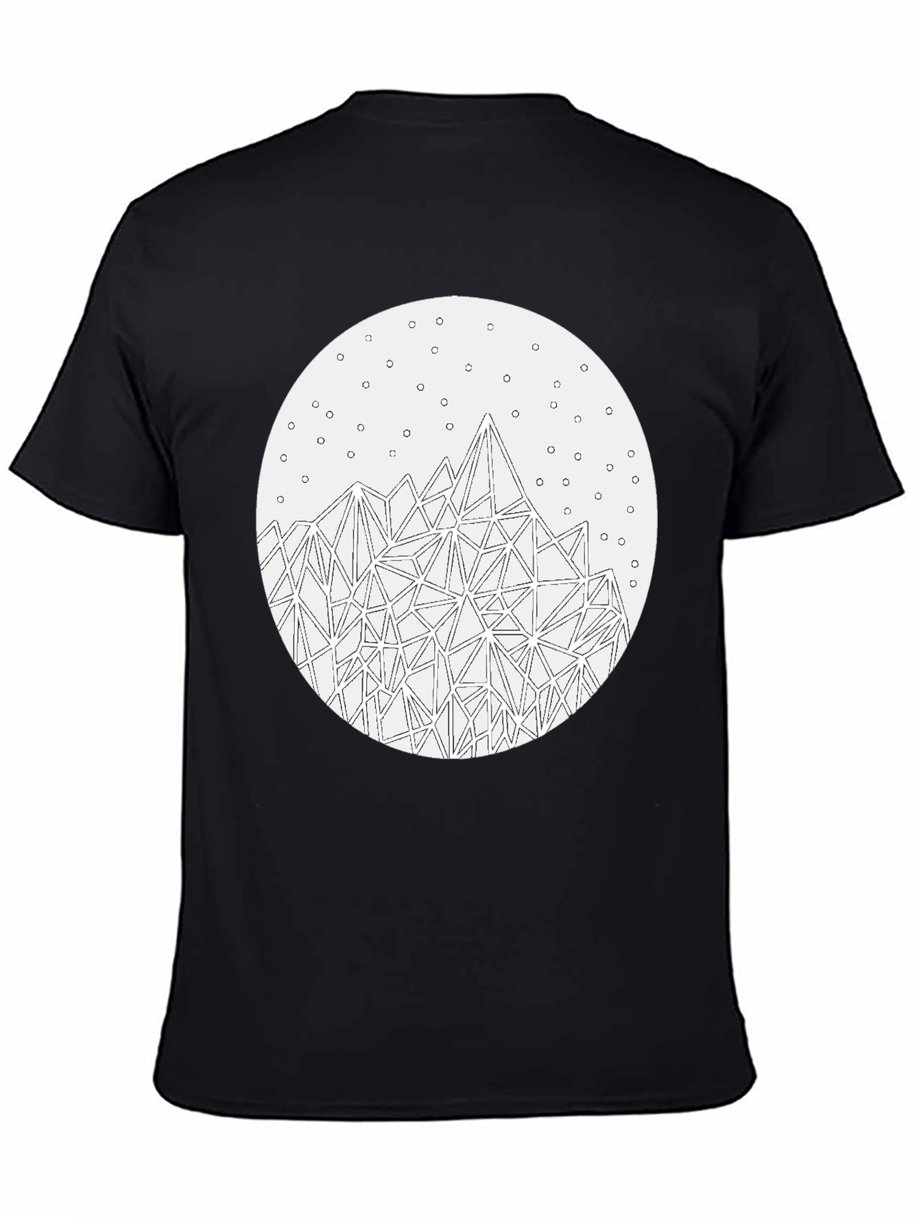 Geometric Mountain T-Shirt - Stylish Black Tee