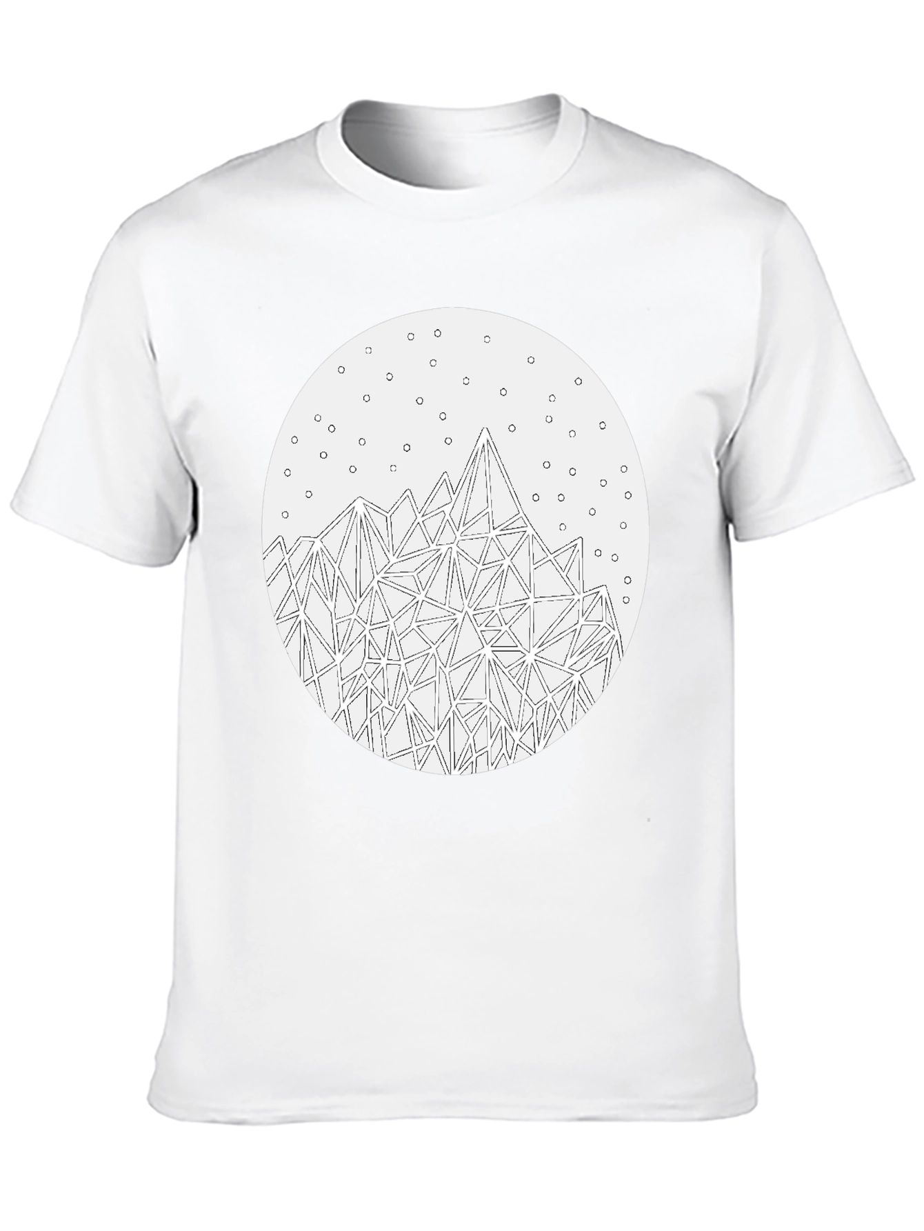 Geometric Mountain T-Shirt - Stylish Black Tee