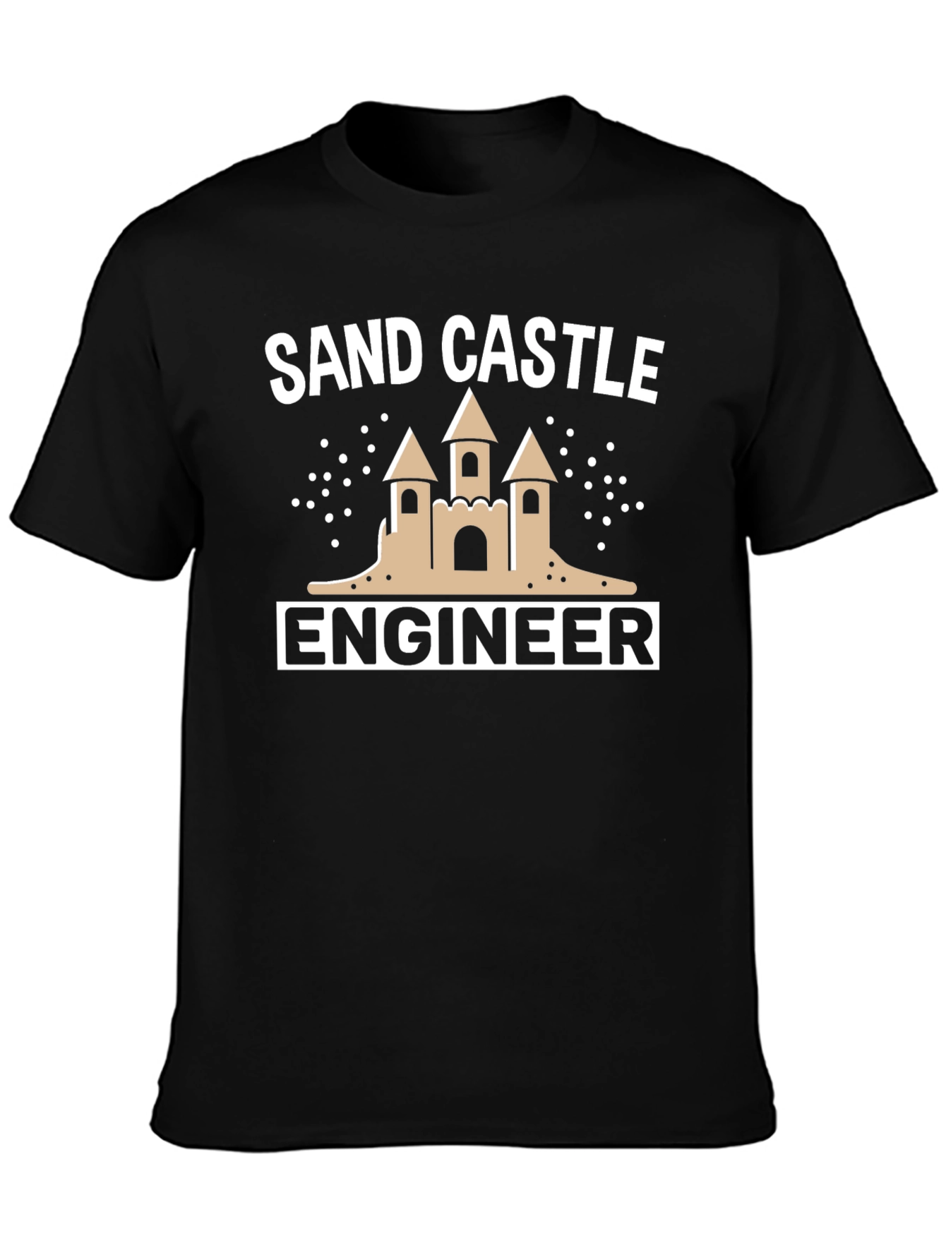 Sandcastle Engineer T-Shirt - Black Cotton Tee