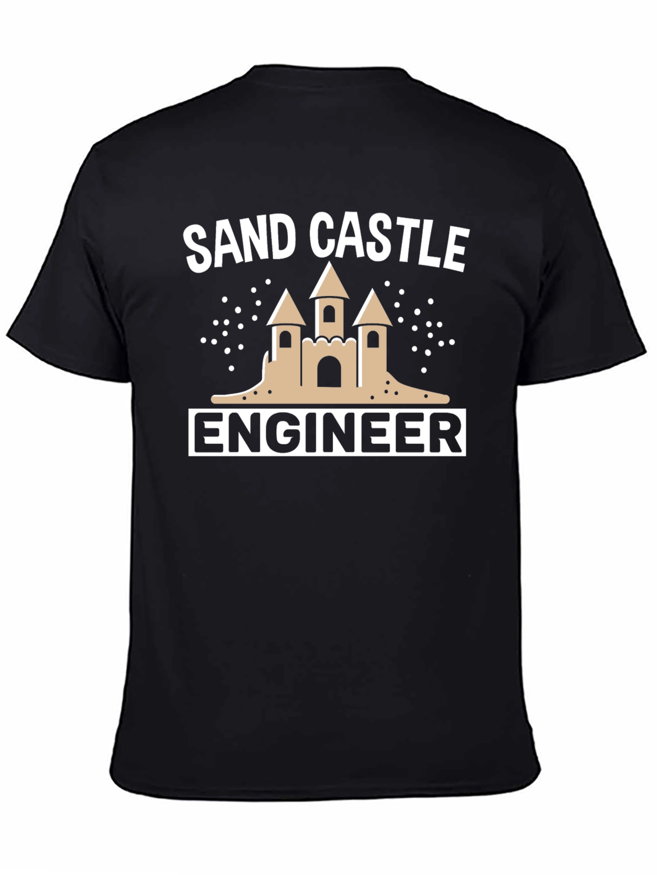Sandcastle Engineer T-Shirt - Black Cotton Tee
