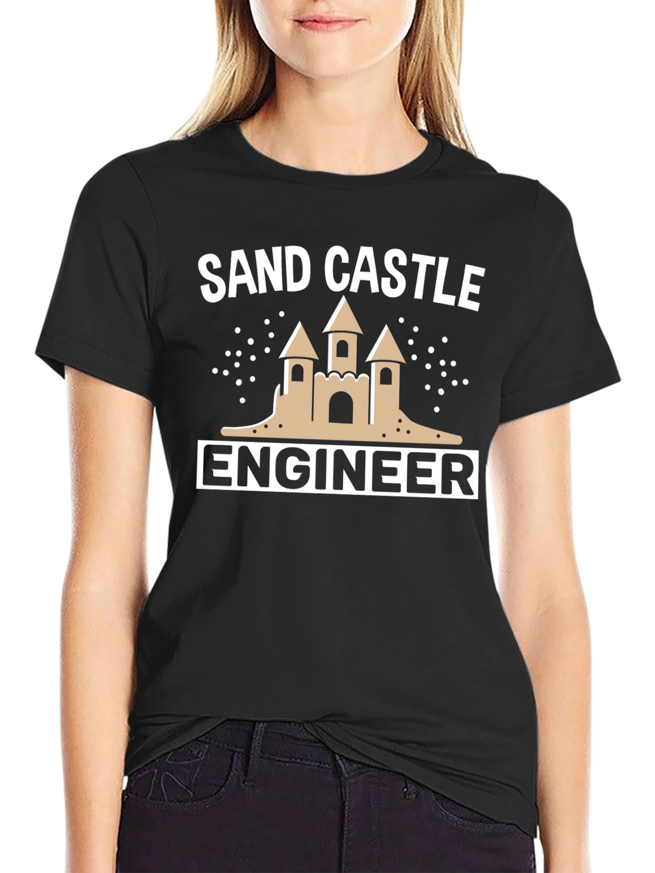 Sandcastle Engineer T-Shirt - Black Cotton Tee