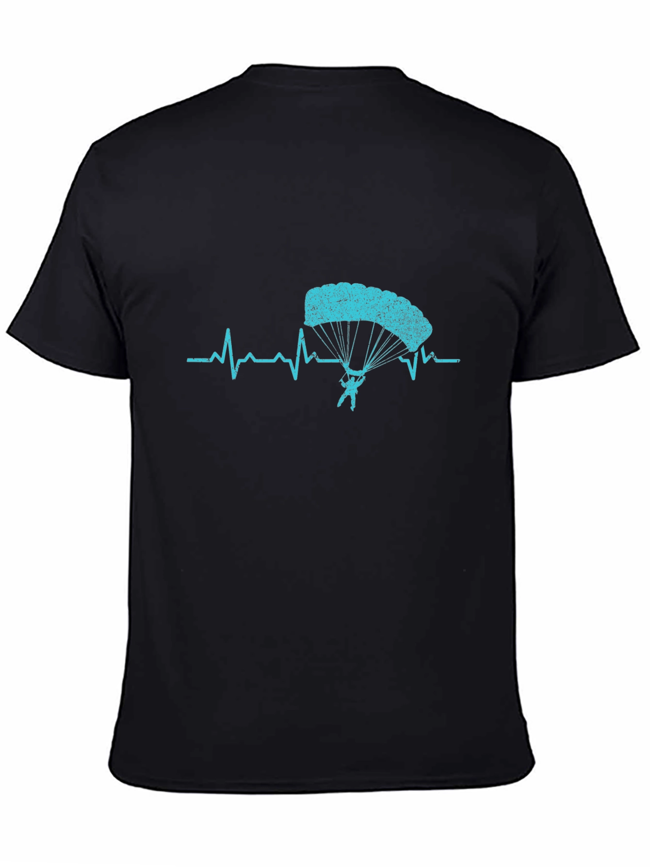 Skydiving Heartbeat T-Shirt - Black