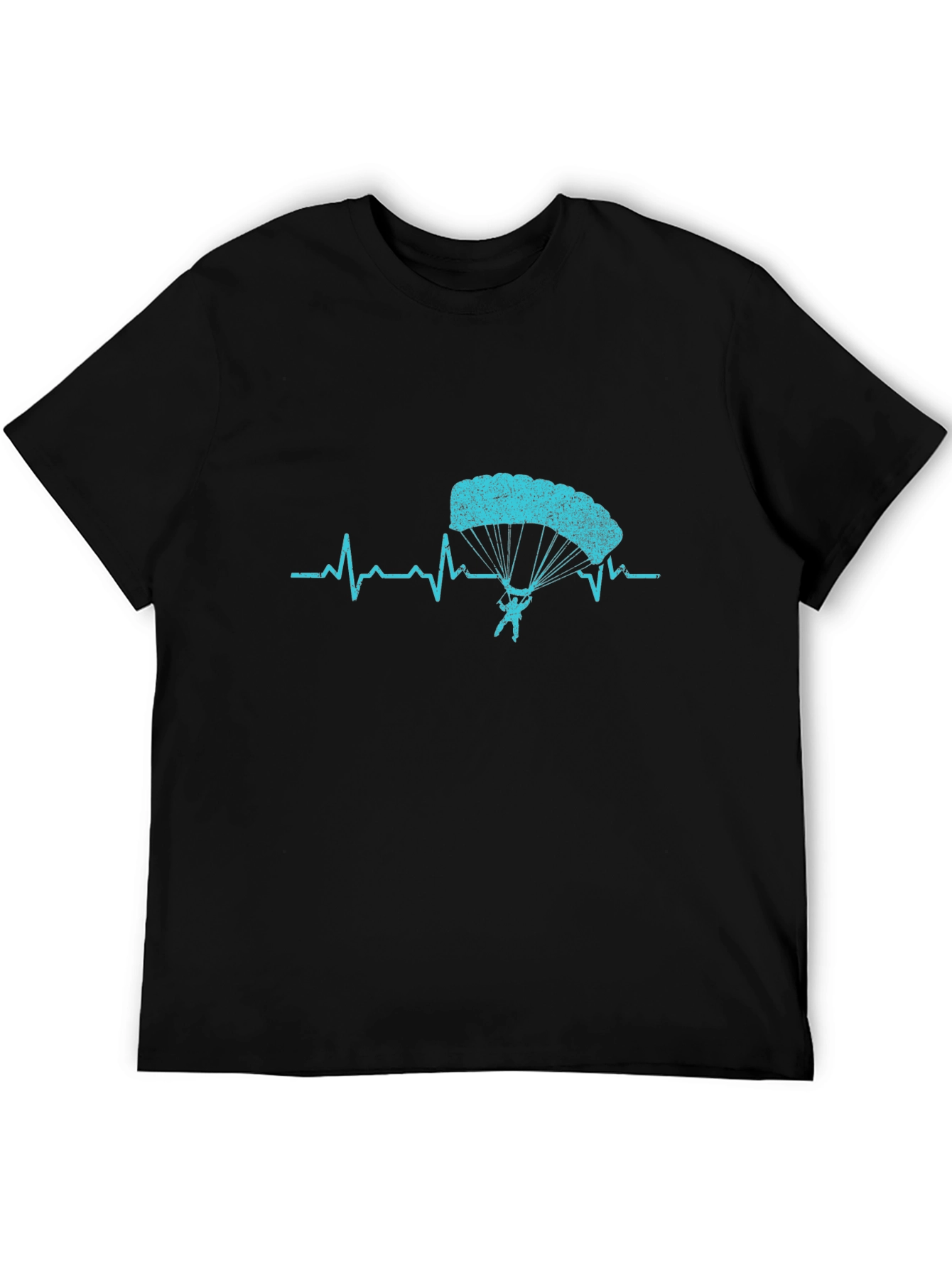 Skydiving Heartbeat T-Shirt - Black
