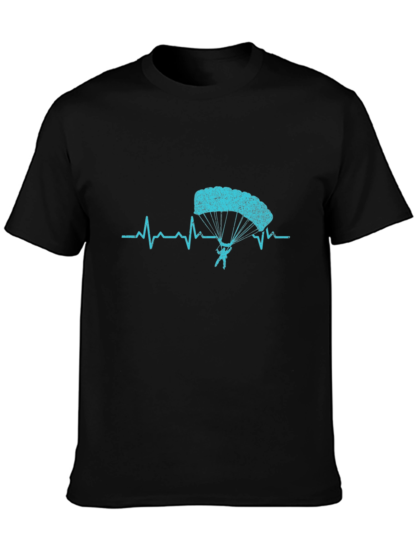 Skydiving Heartbeat T-Shirt - Black