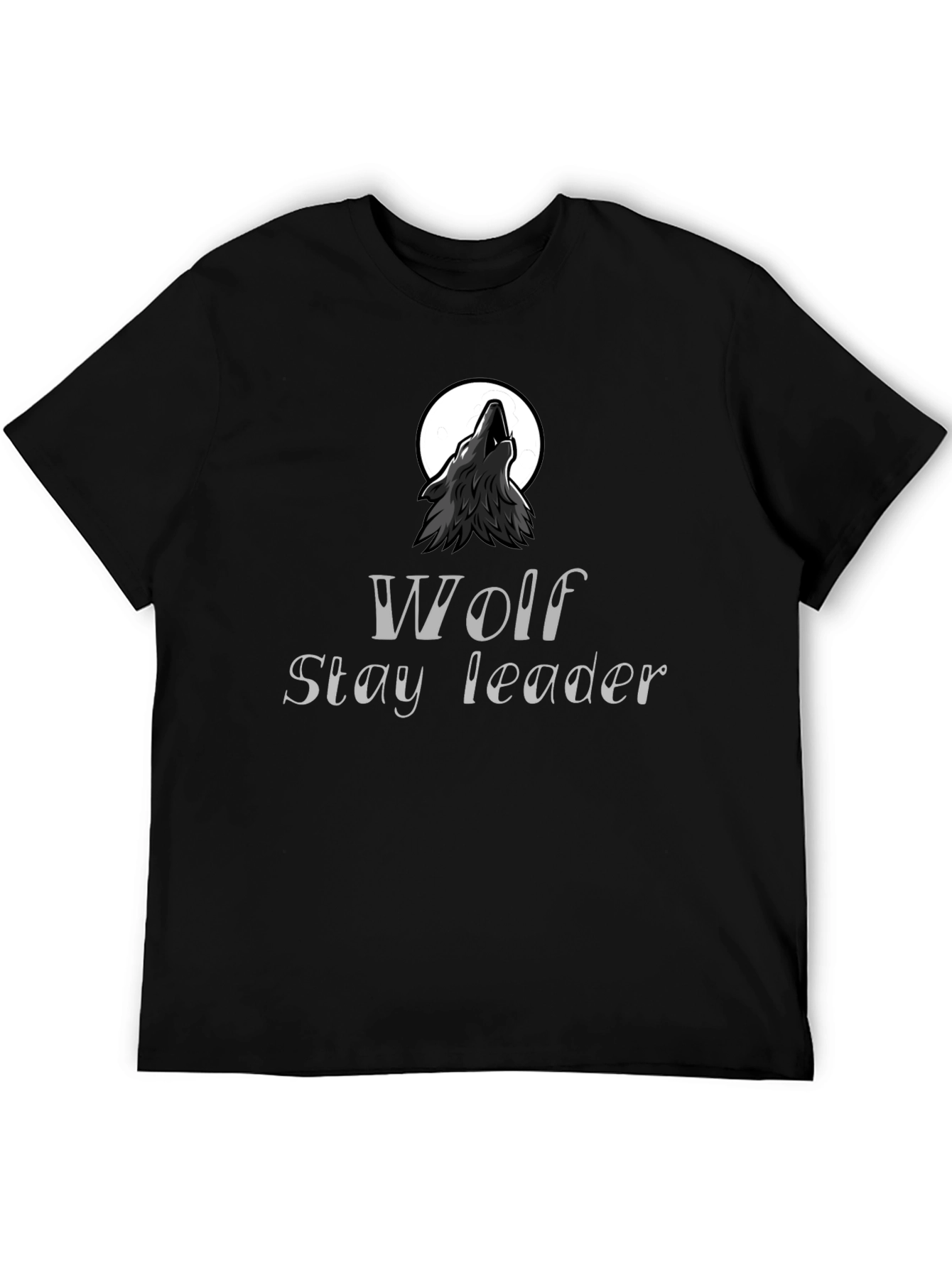 Wolf Stay Leader Black T-Shirt