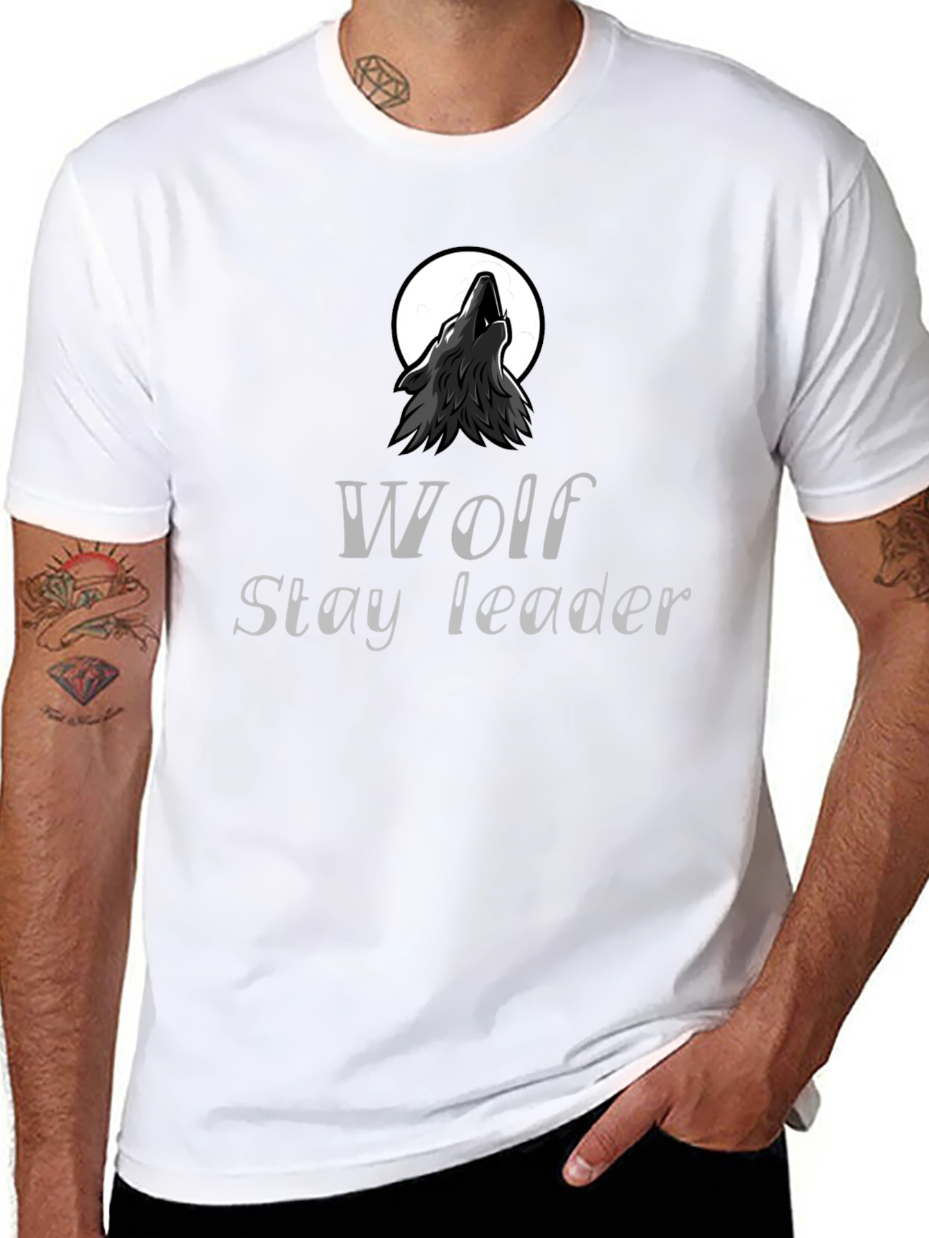 Wolf Stay Leader Black T-Shirt