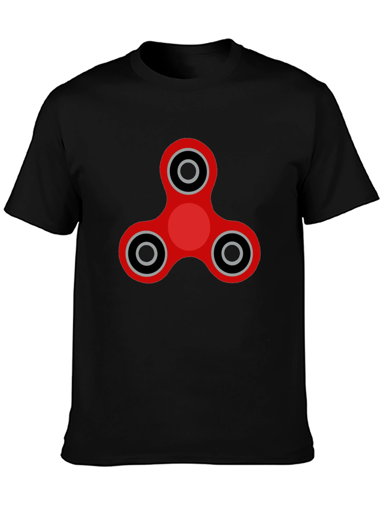 Fidget Spinner Graphic Tee - Black Cotton Blend