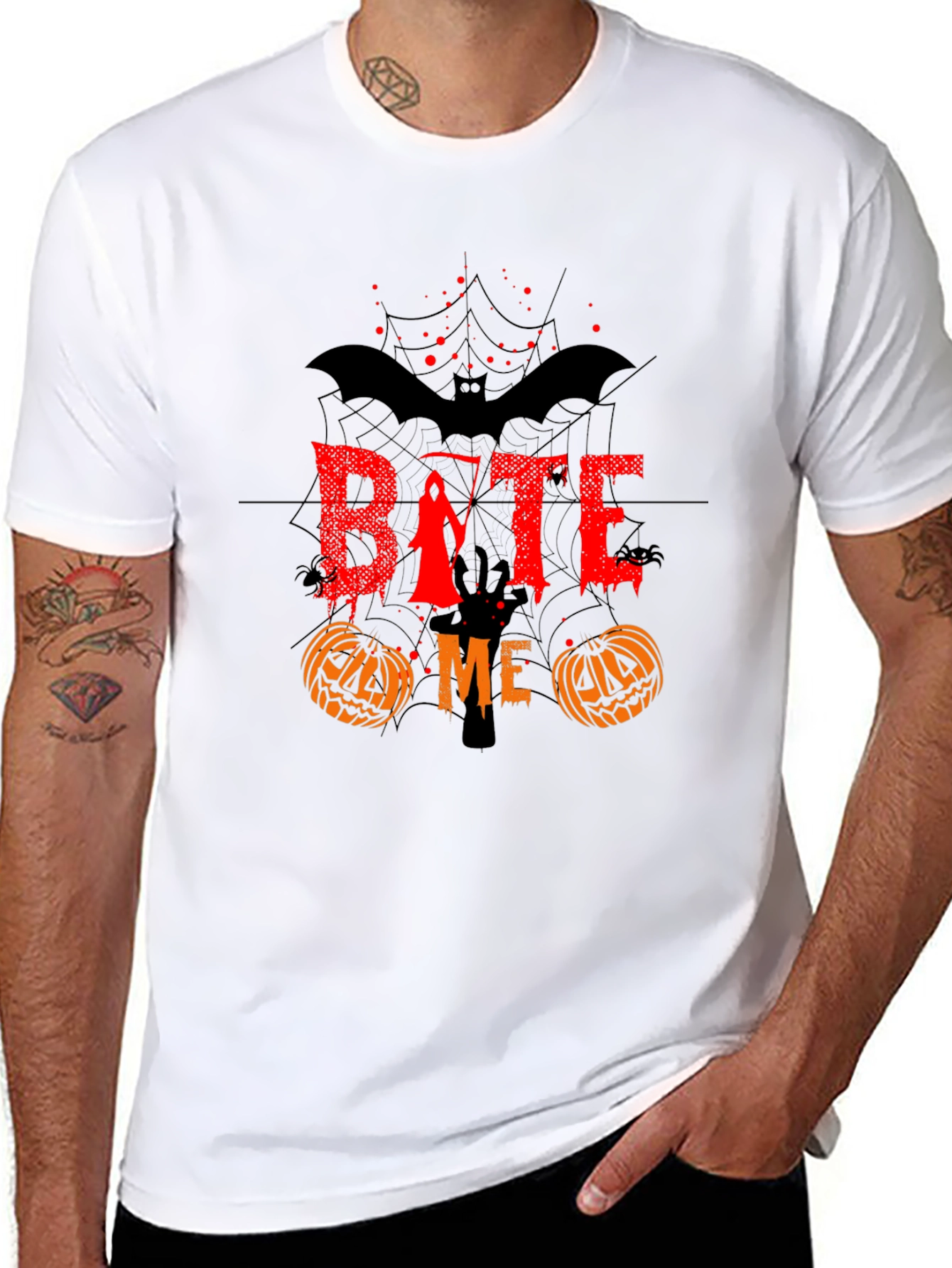 Bite Me Halloween Graphic T-Shirt