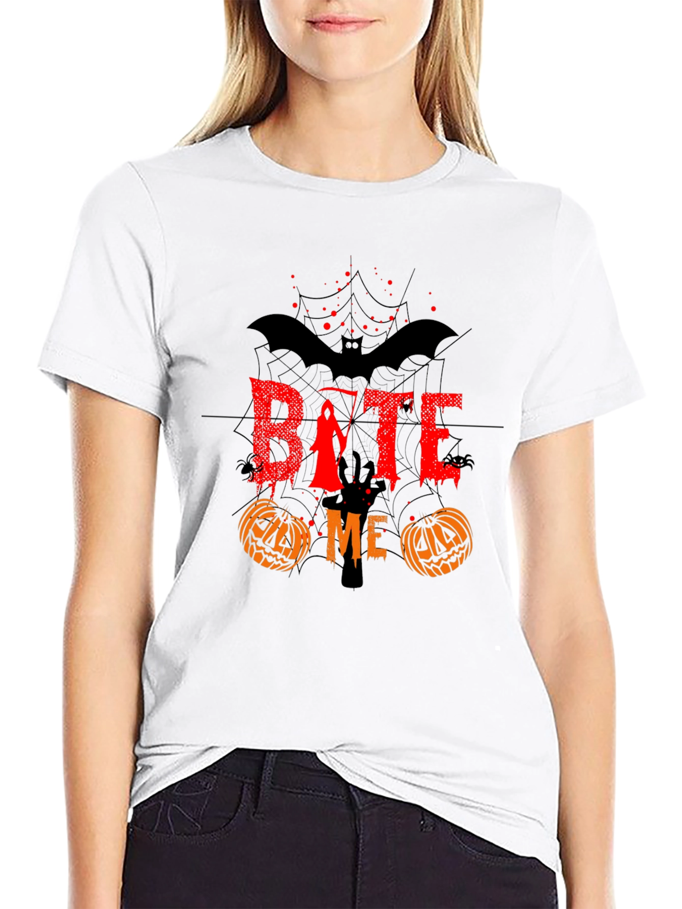 Bite Me Halloween Graphic T-Shirt