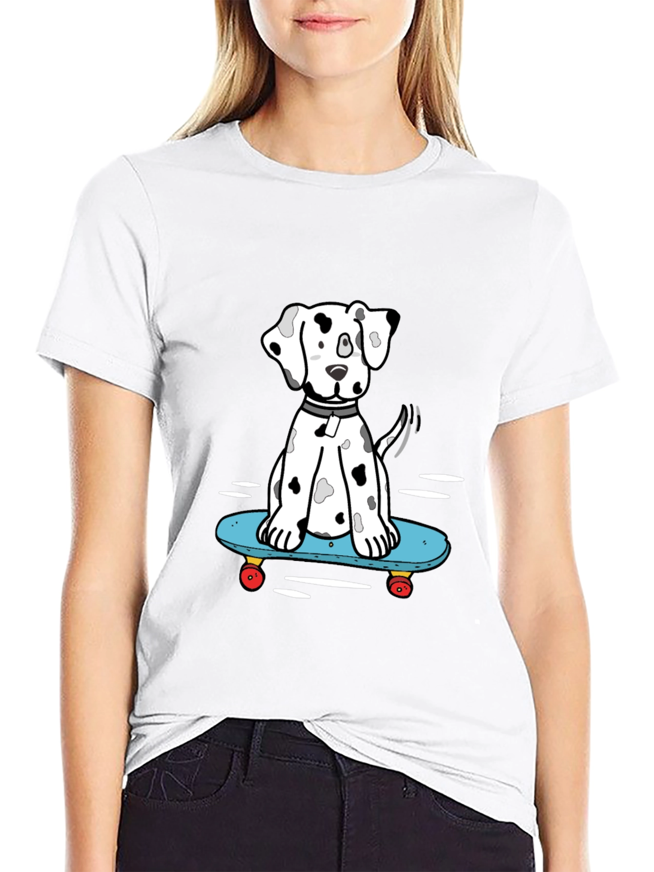 Dalmatian Skateboarding T-Shirt - Cool Graphic Tee