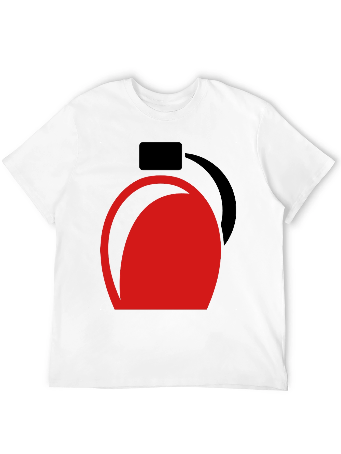 Modern Graphic Tee - Abstract Red and Black Design