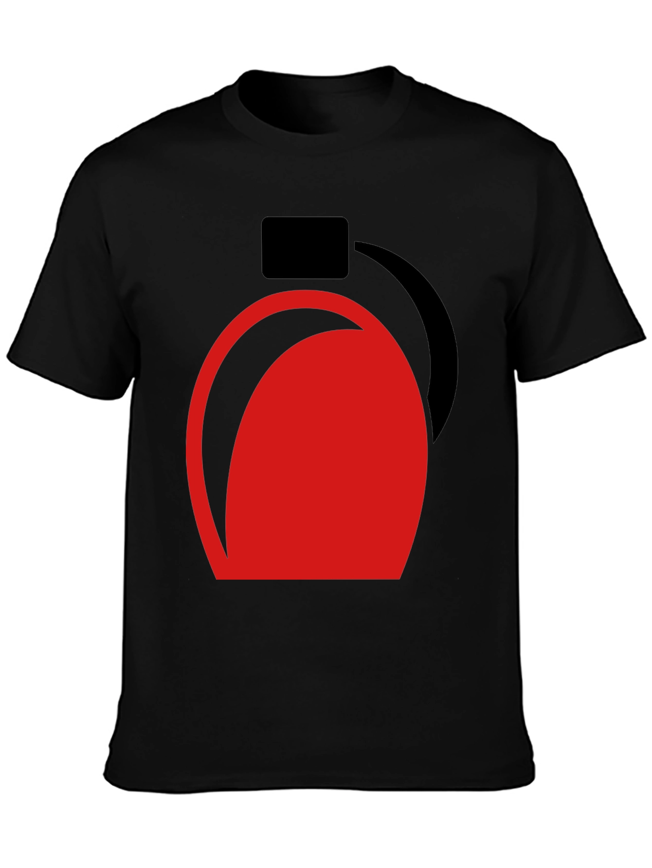 Modern Graphic Tee - Abstract Red and Black Design