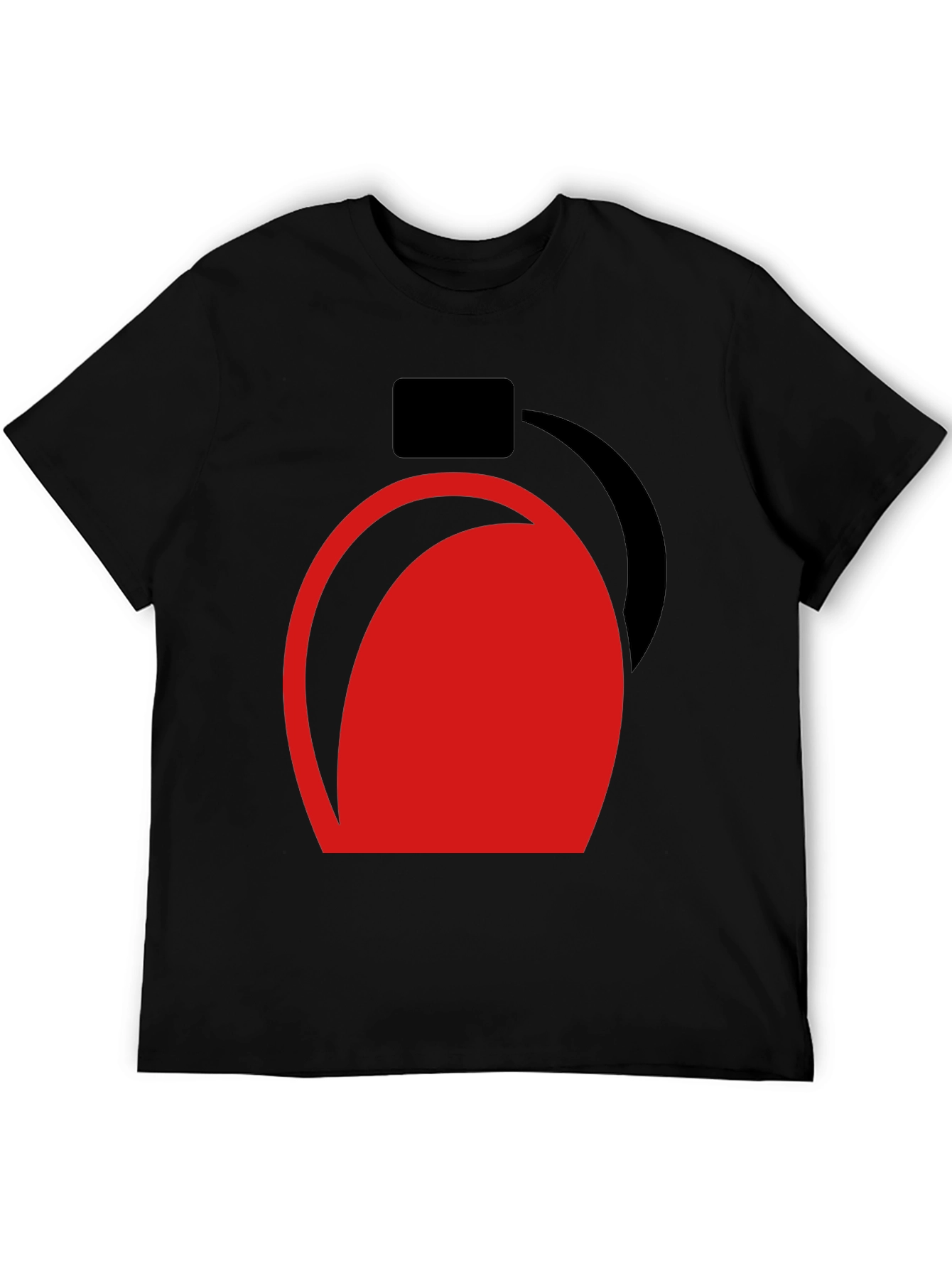 Modern Graphic Tee - Abstract Red and Black Design