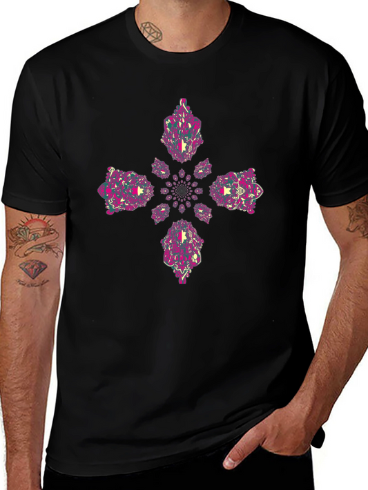 Abstract Kaleidoscope Cross Graphic Tee