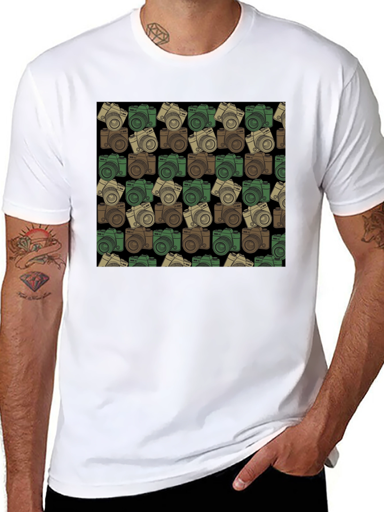Camera Pattern T-Shirt - Photo Lover Apparel