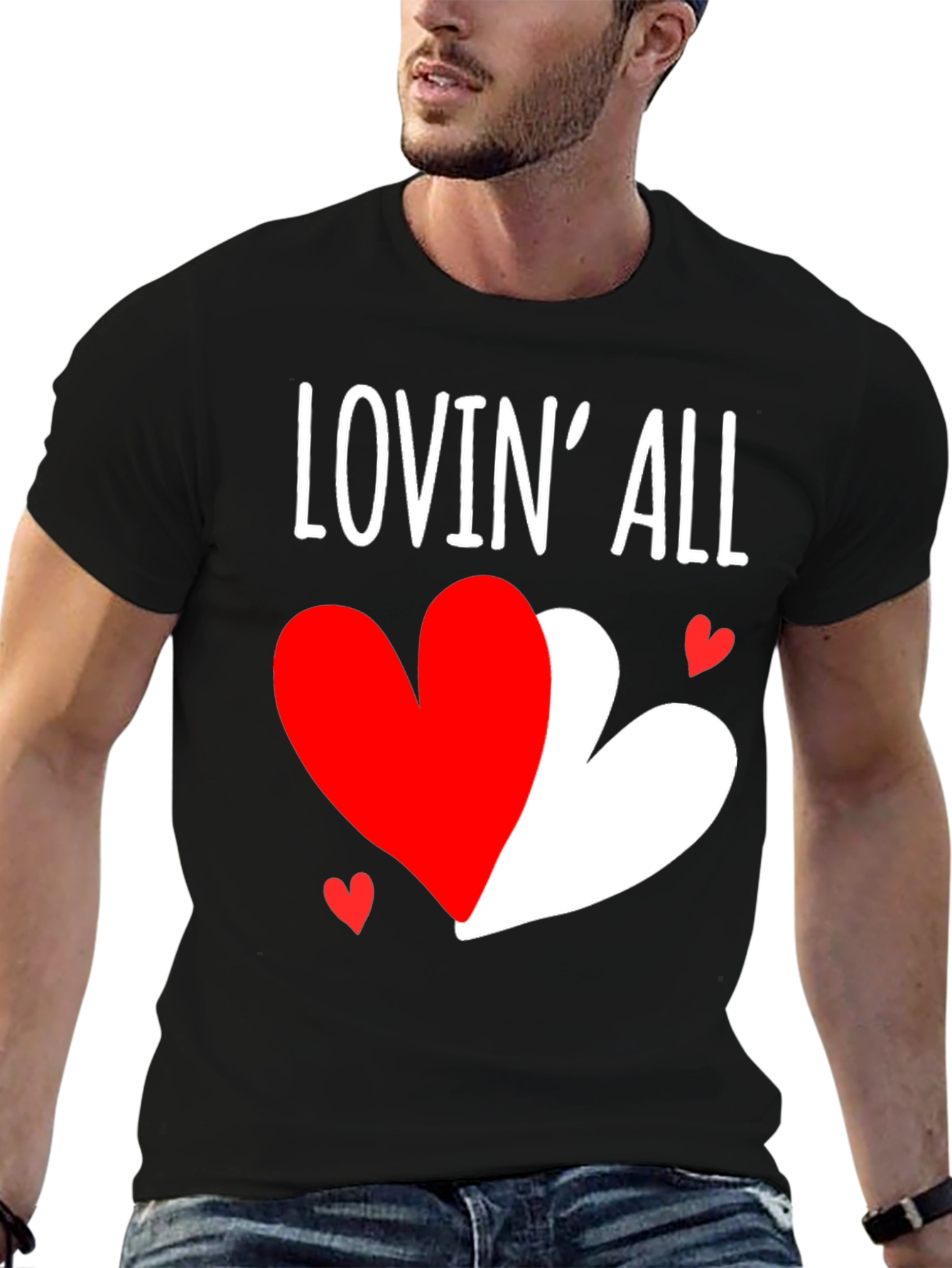 Lovin All Heart Graphic Valentines Day T-Shirt