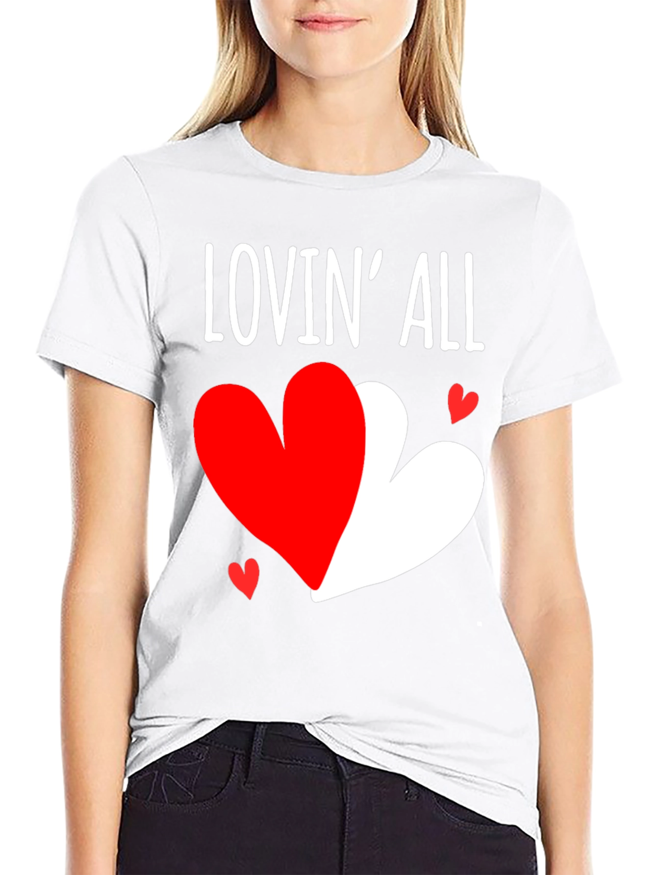 Lovin All Heart Graphic Valentines Day T-Shirt