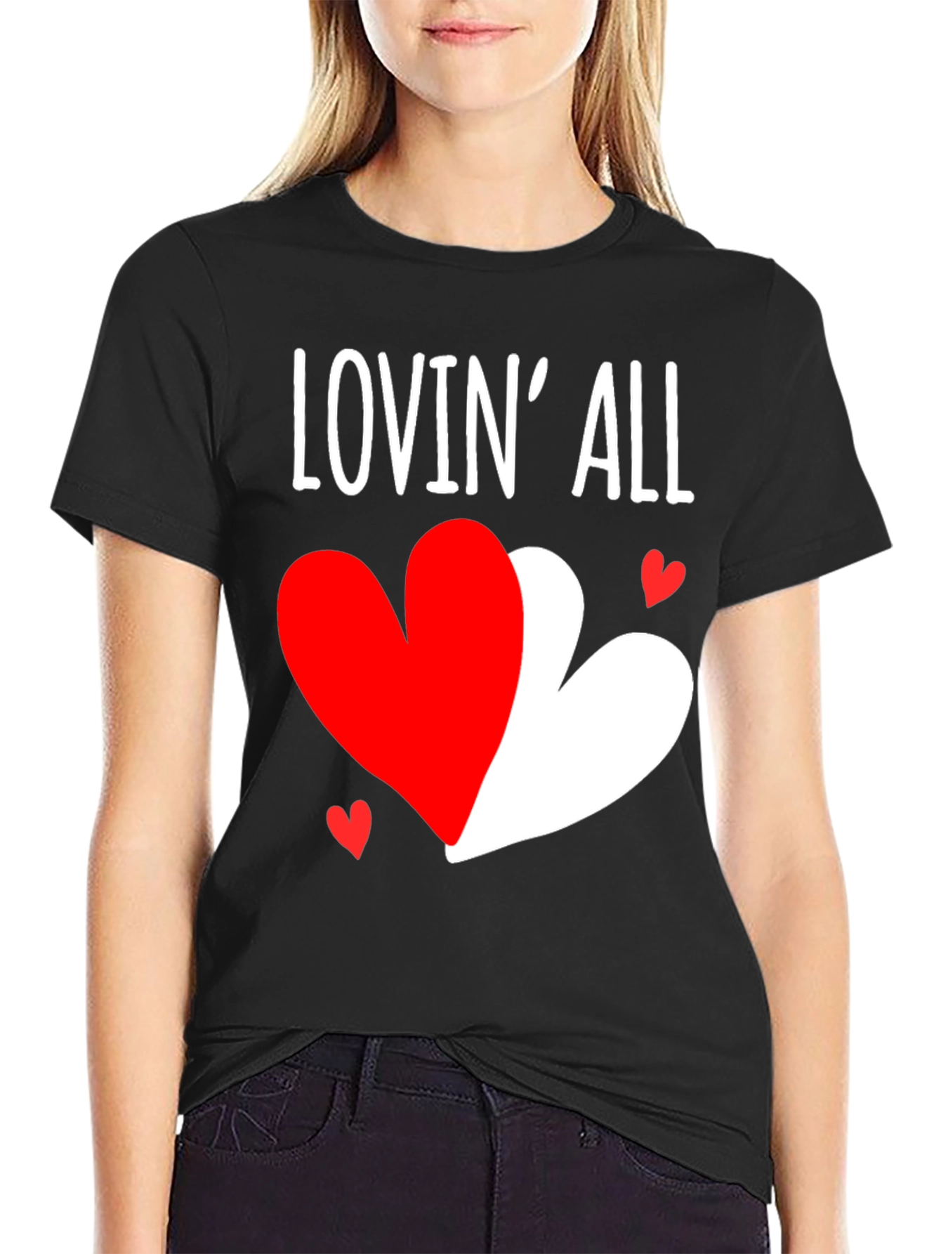 Lovin All Heart Graphic Valentines Day T-Shirt