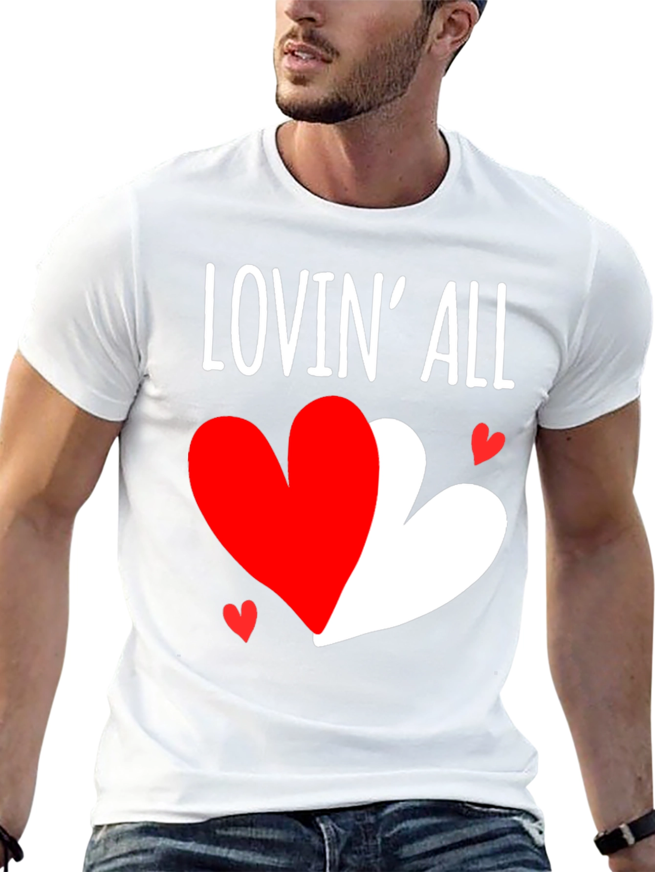 Lovin All Heart Graphic Valentines Day T-Shirt