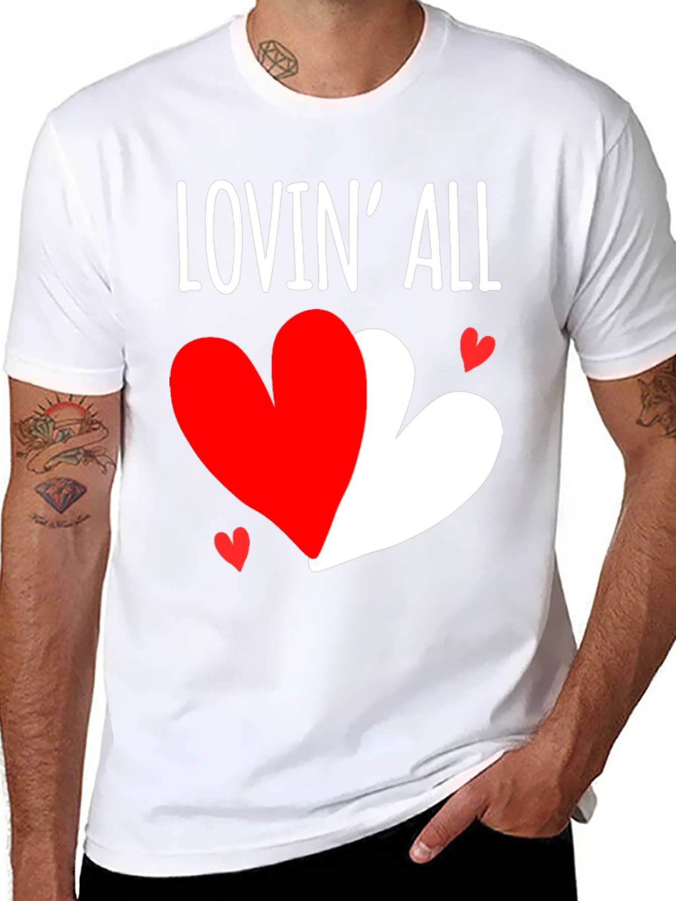 Lovin All Heart Graphic Valentines Day T-Shirt
