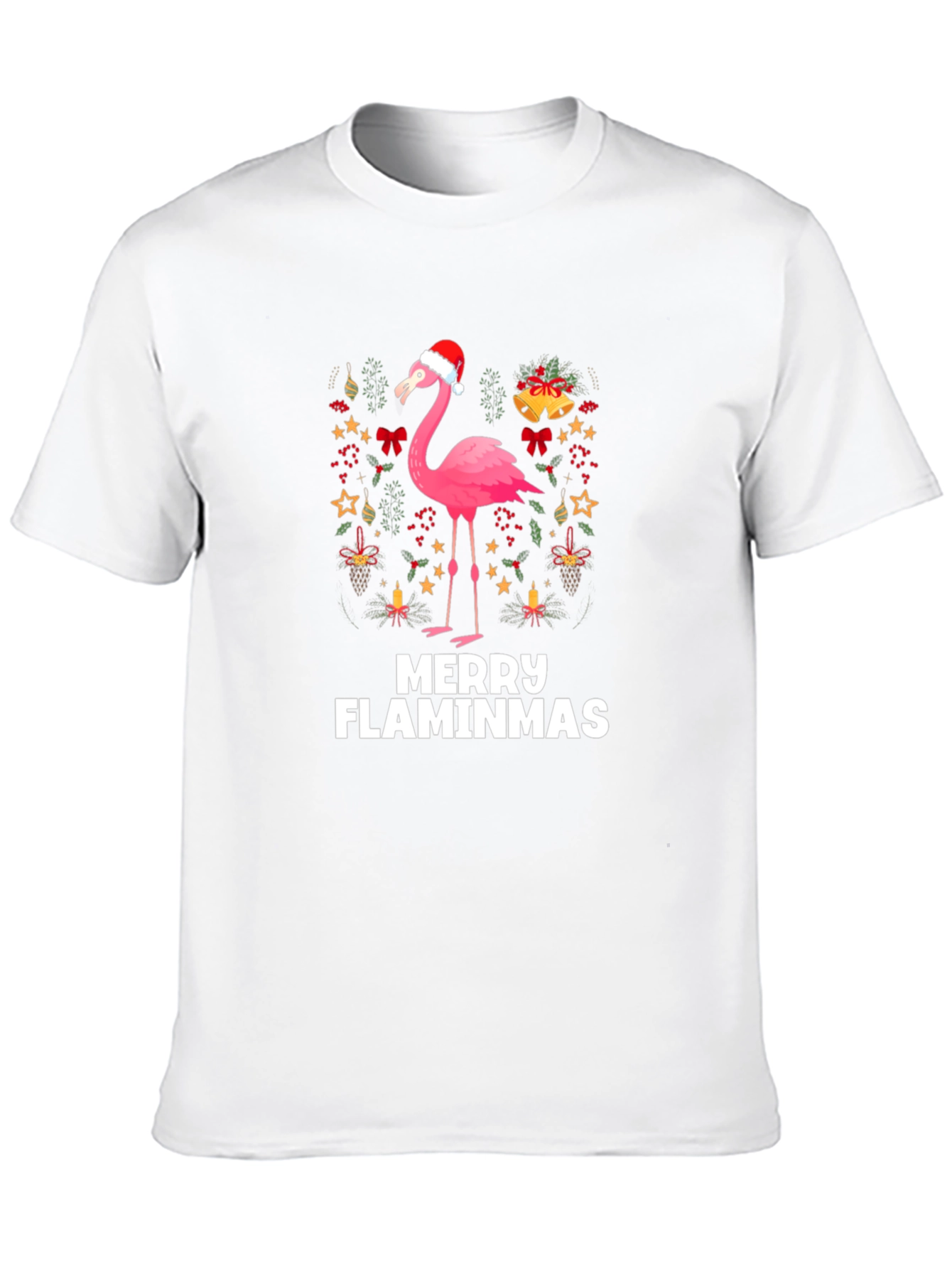 Merry Flaminmas T-Shirt - Festive Flamingo Christmas Tee