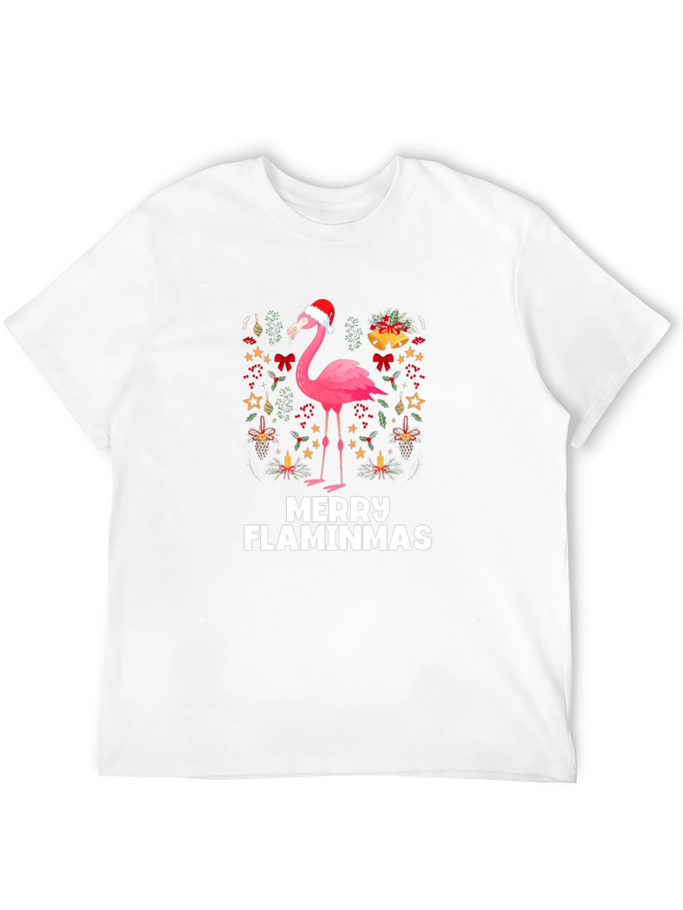 Merry Flaminmas T-Shirt - Festive Flamingo Christmas Tee