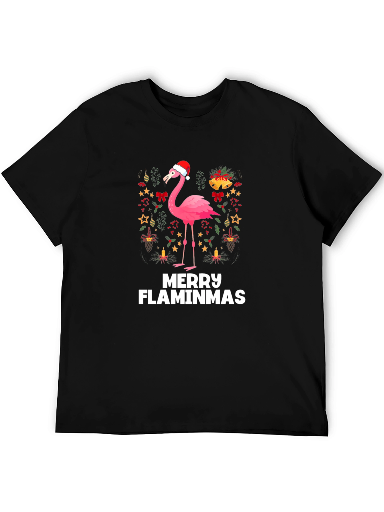 Merry Flaminmas T-Shirt - Festive Flamingo Christmas Tee