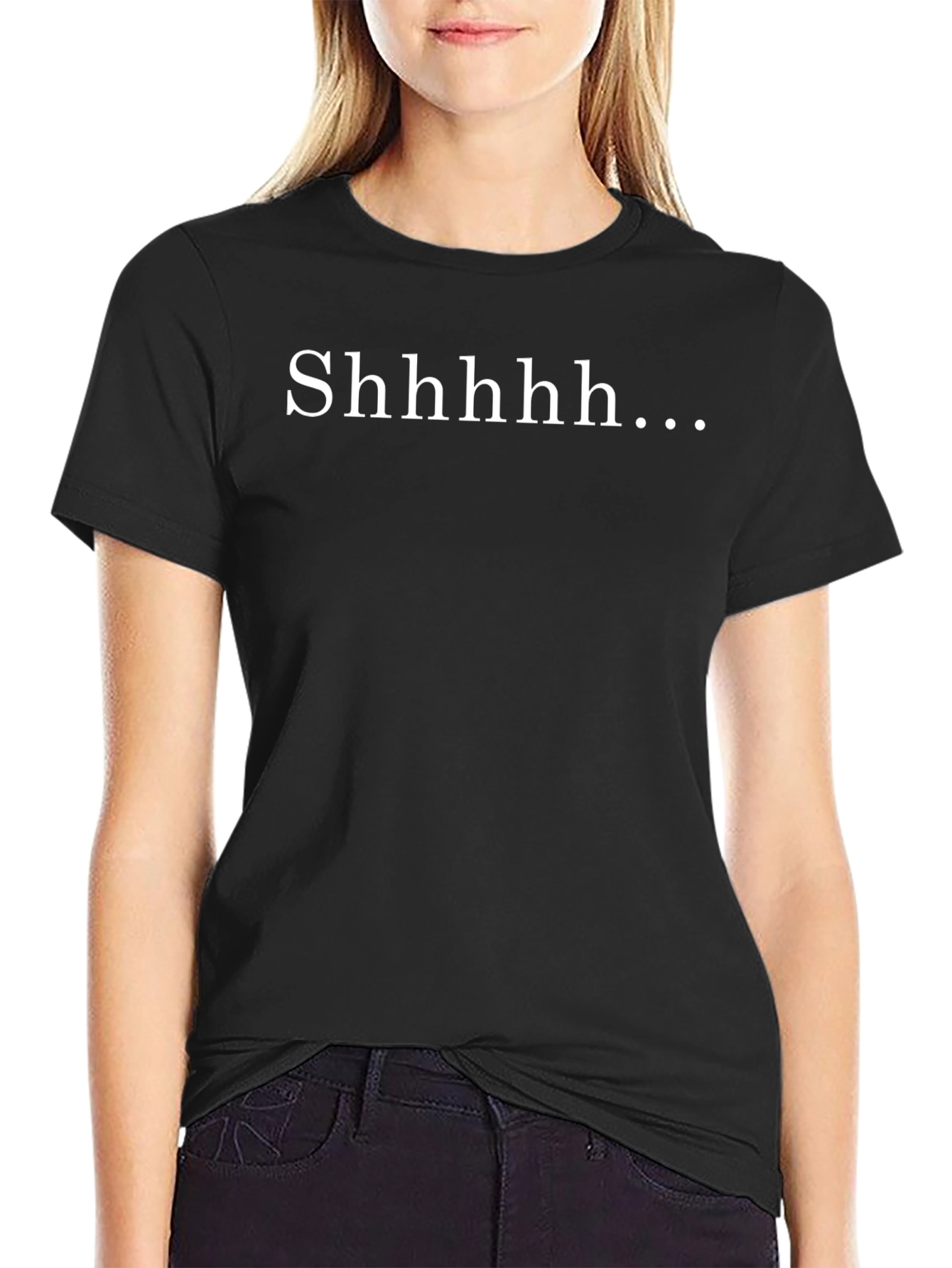 Shhhhh Graphic Tee -  Comfortable Black T-Shirt