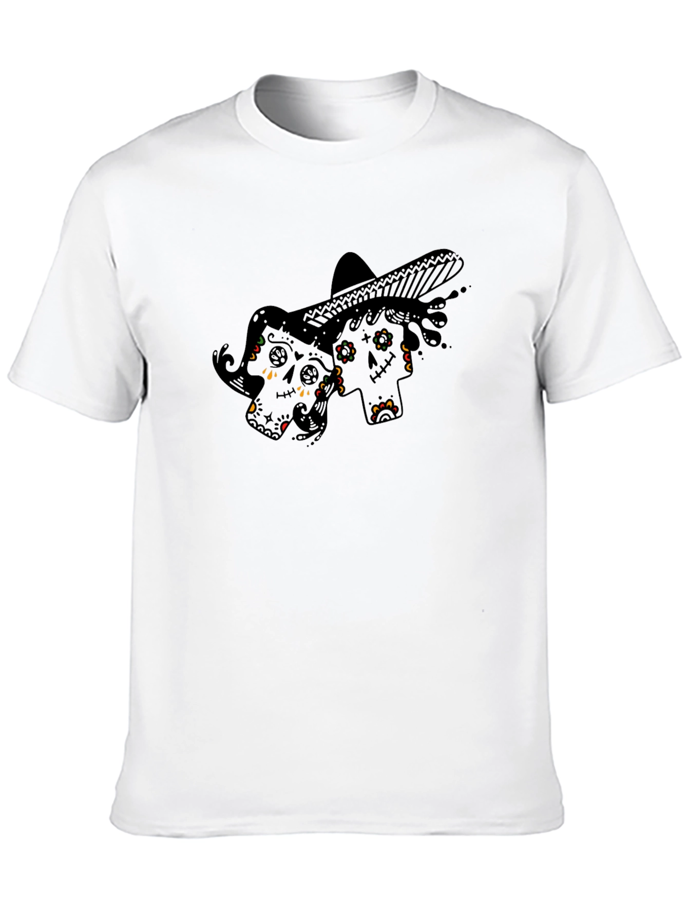 Day of the Dead Skull Sombrero T-Shirt