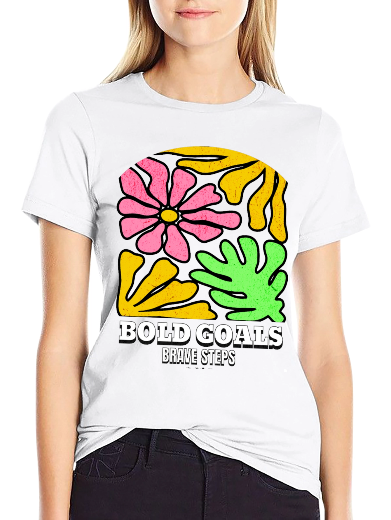 Bold Goals T-Shirt - Floral Graphic Tee